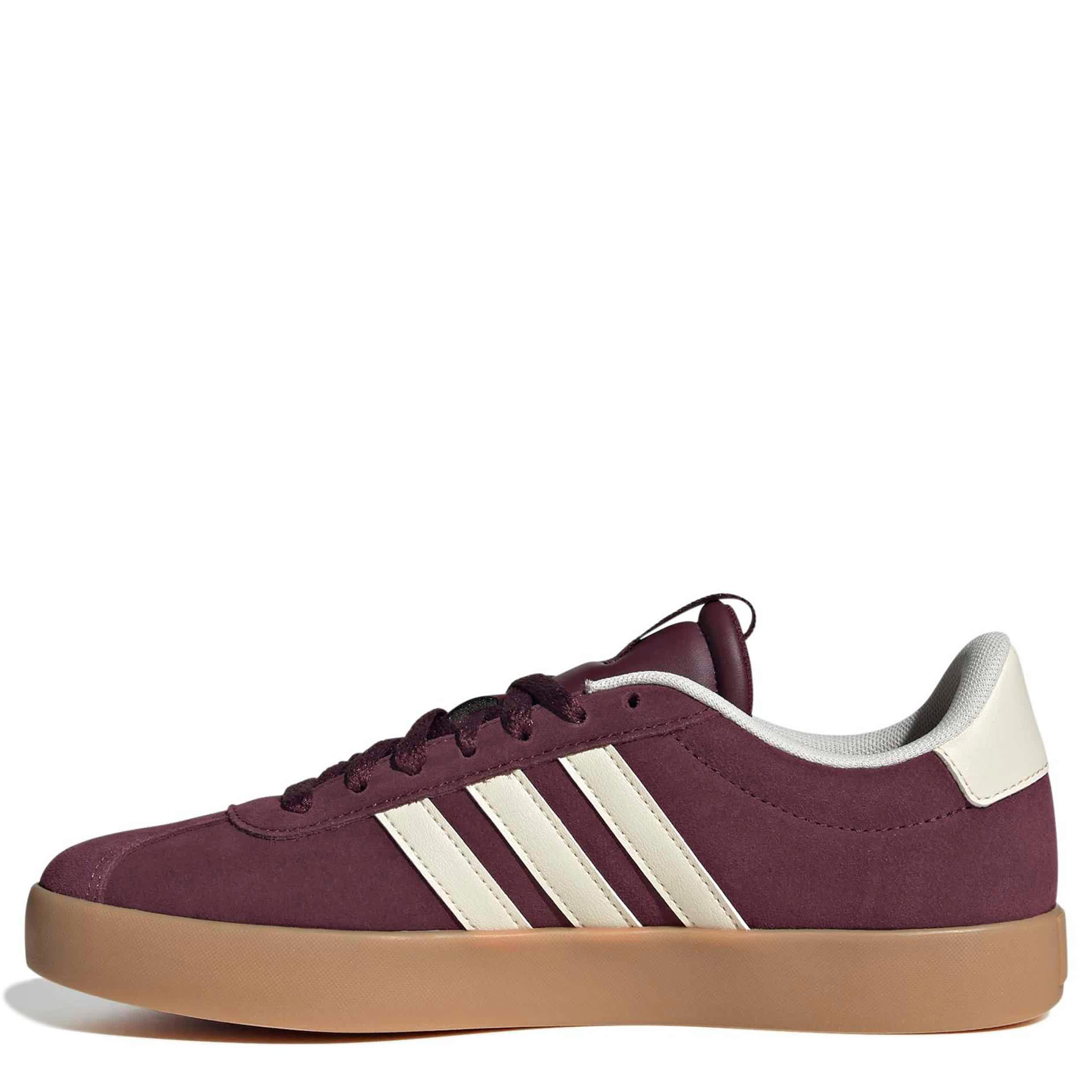 ADIDAS-WOMENS VL COURT 3.0 SNEAKER-BURGUNDY & OFF WHITE