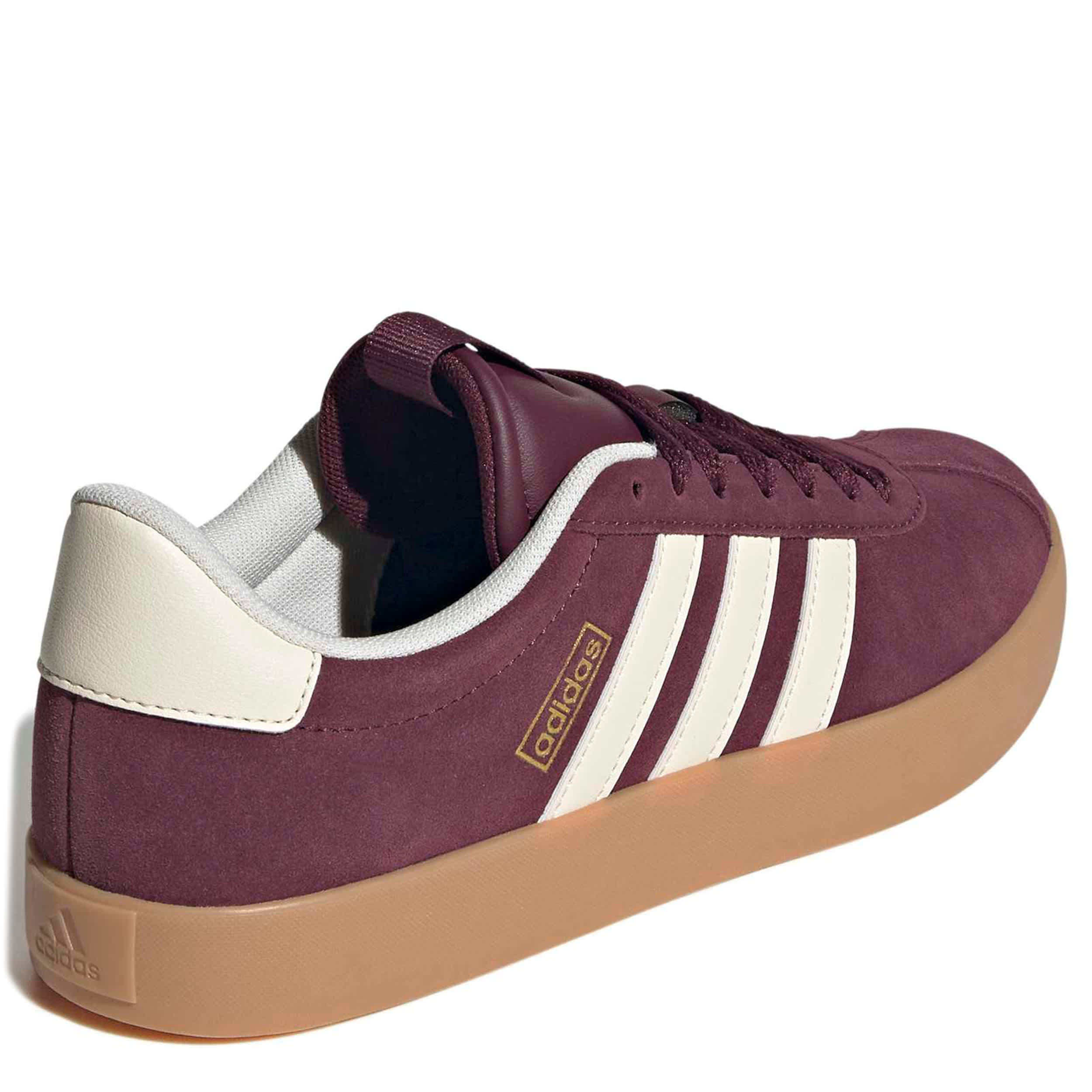 ADIDAS-WOMENS VL COURT 3.0 SNEAKER-BURGUNDY & OFF WHITE