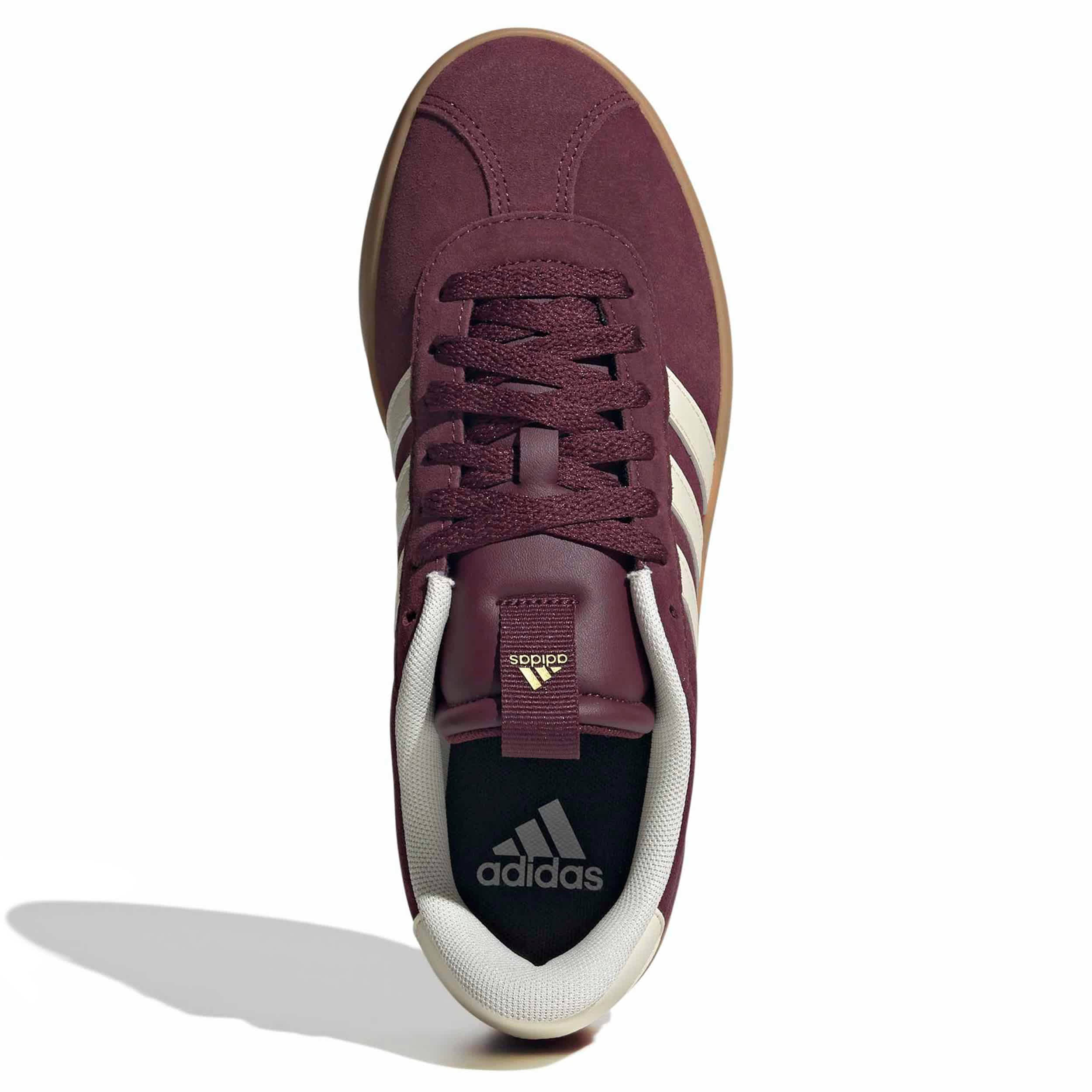 ADIDAS-WOMENS VL COURT 3.0 SNEAKER-BURGUNDY & OFF WHITE