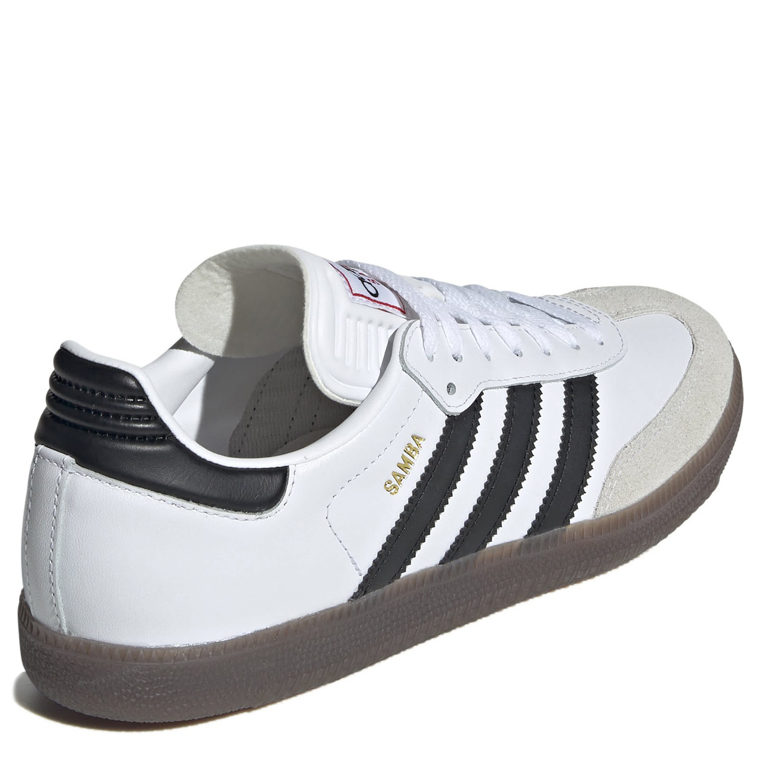 ADIDAS-WOMENS SAMBA INDOOR SOCCER SNEAKER-WHITE & BLACK