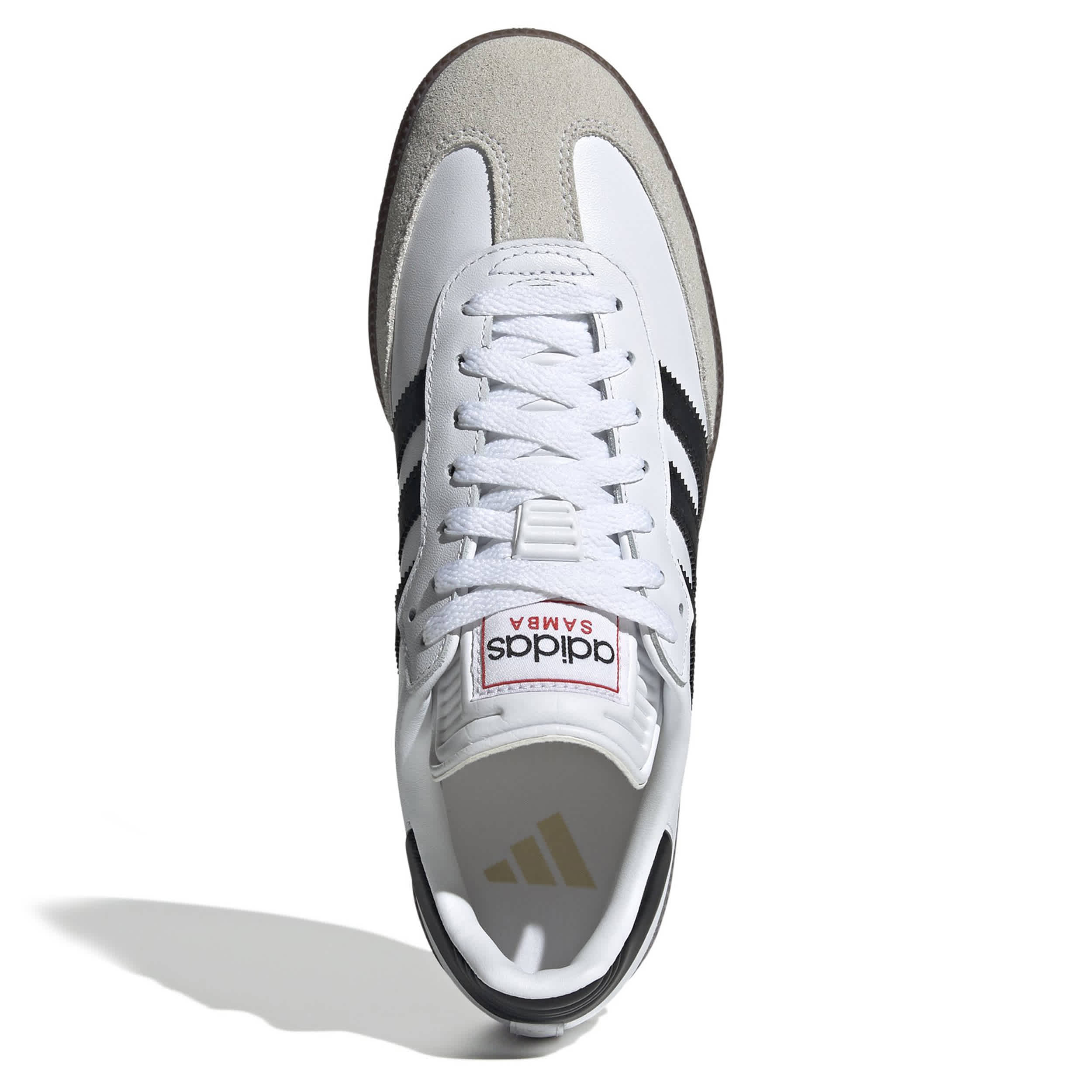 ADIDAS-WOMENS SAMBA INDOOR SOCCER SNEAKER-WHITE & BLACK