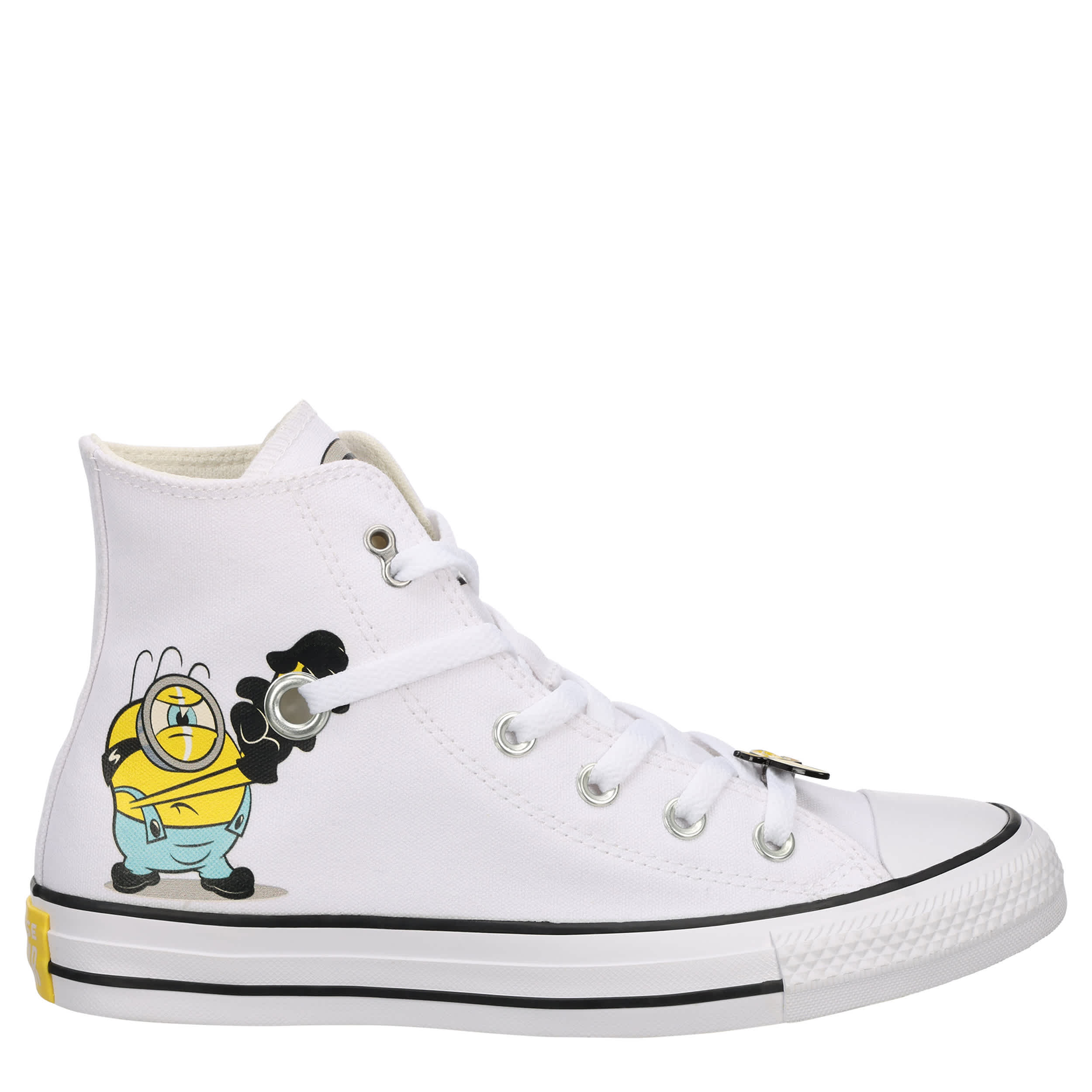 CONVERSE-UNISEX CHUCK TAYLOR ALL STAR HIGH TOP MINIONS SNEAKER-WHITE & YELLOW