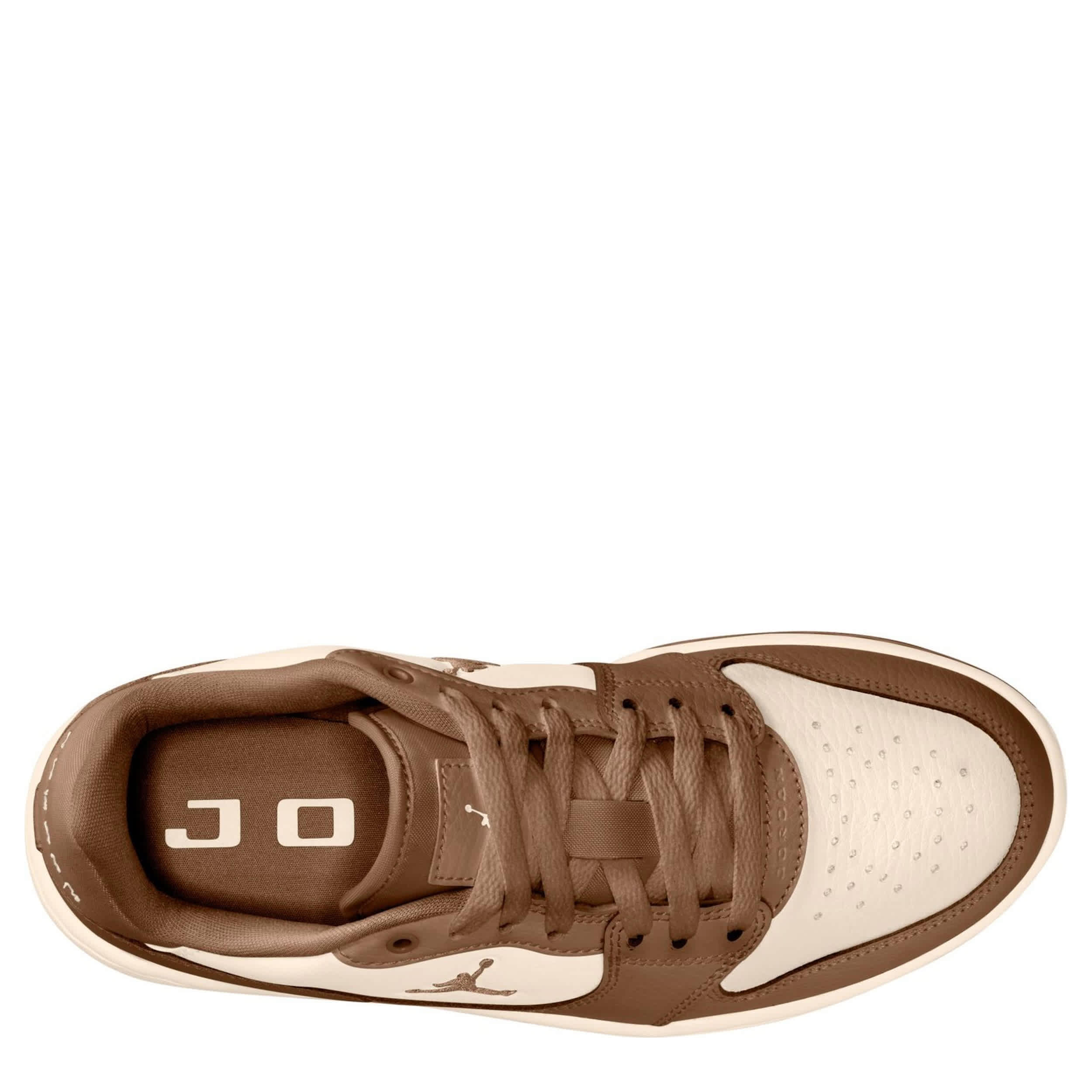 JORDAN-WOMENS COURT CONNECT LOW SNEAKER-BROWN & OFF WHITE