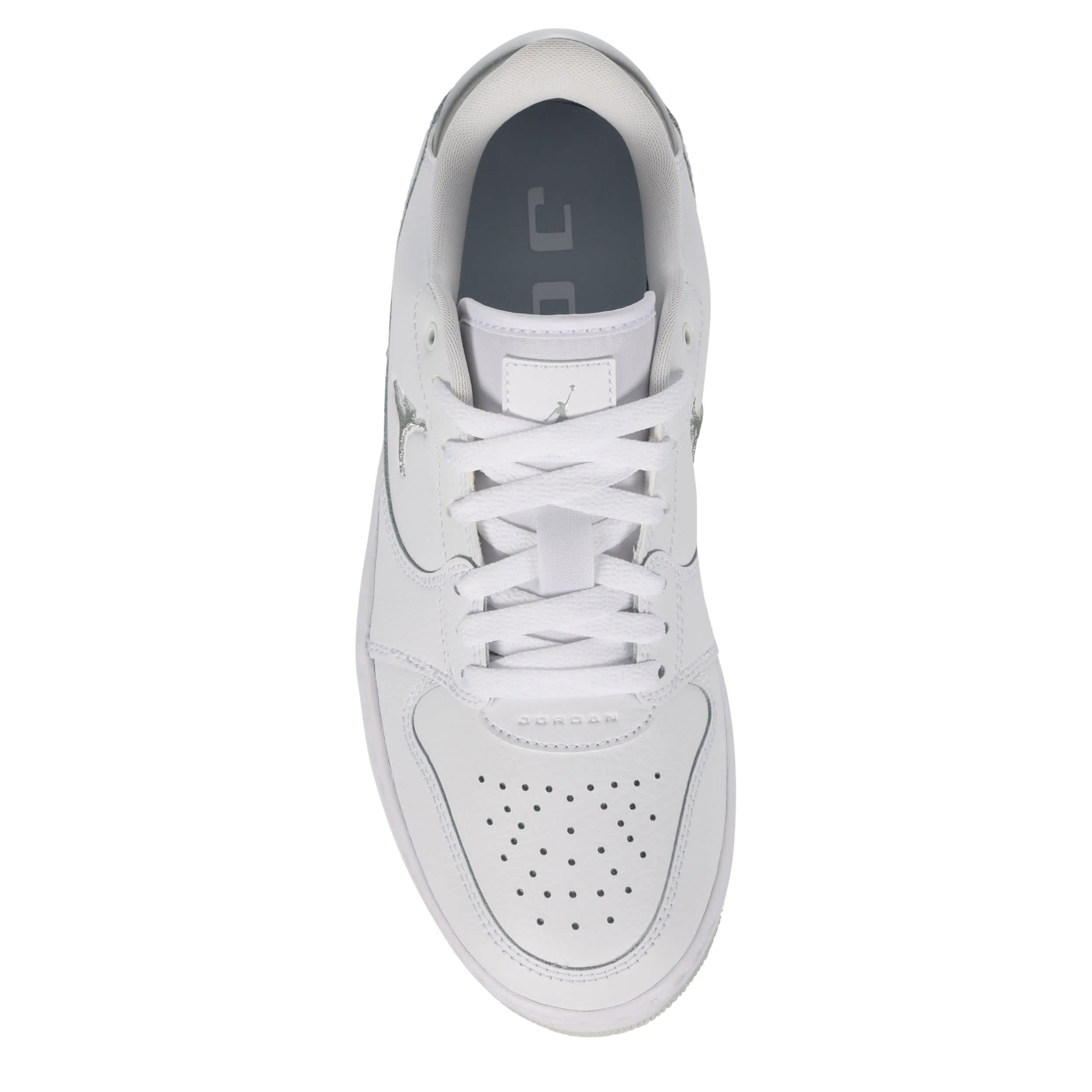 JORDAN-WOMENS COURT CONNECT LOW SNEAKER-WHITE & SILVER