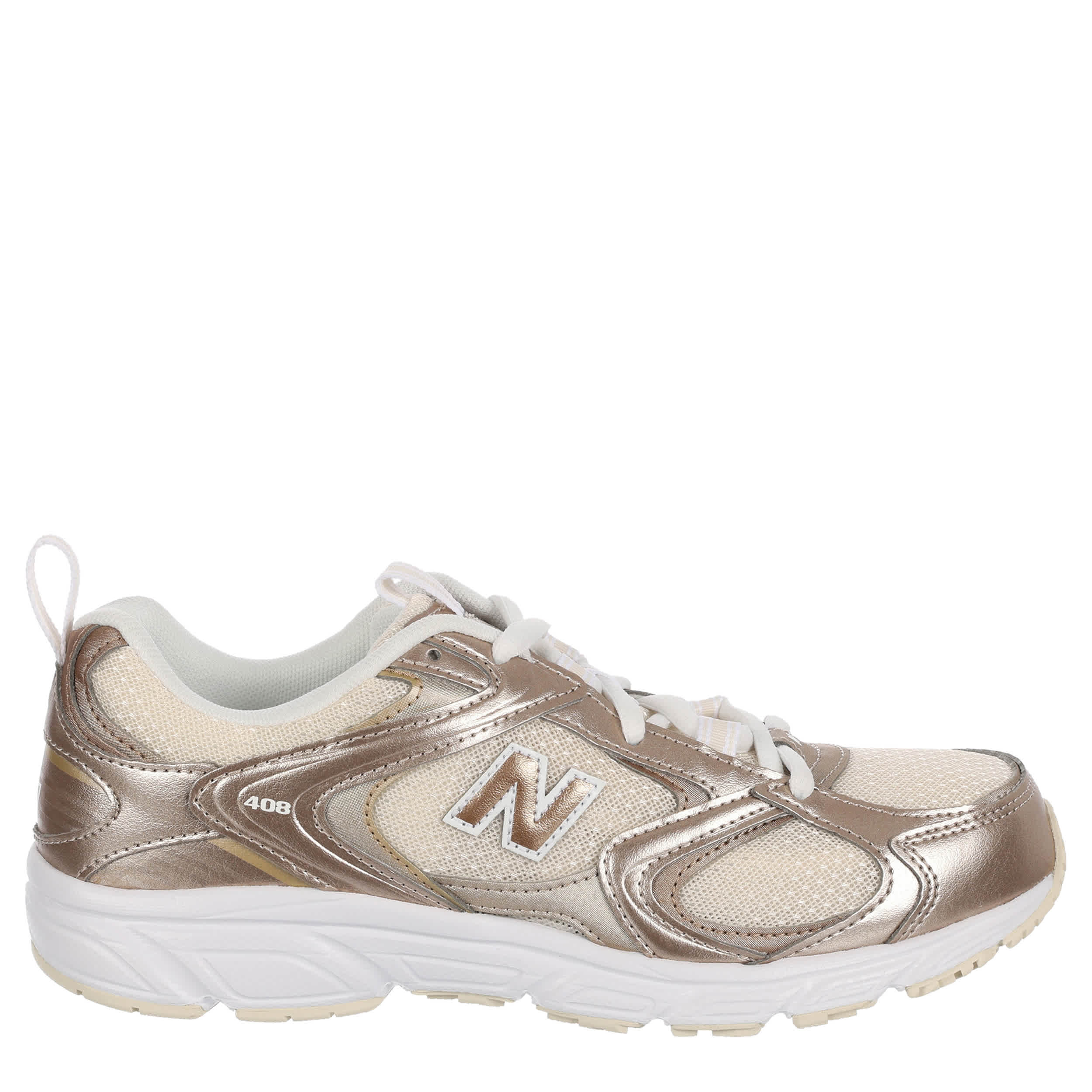 NEW BALANCE-WOMENS 408 SNEAKER-GOLD & WHITE