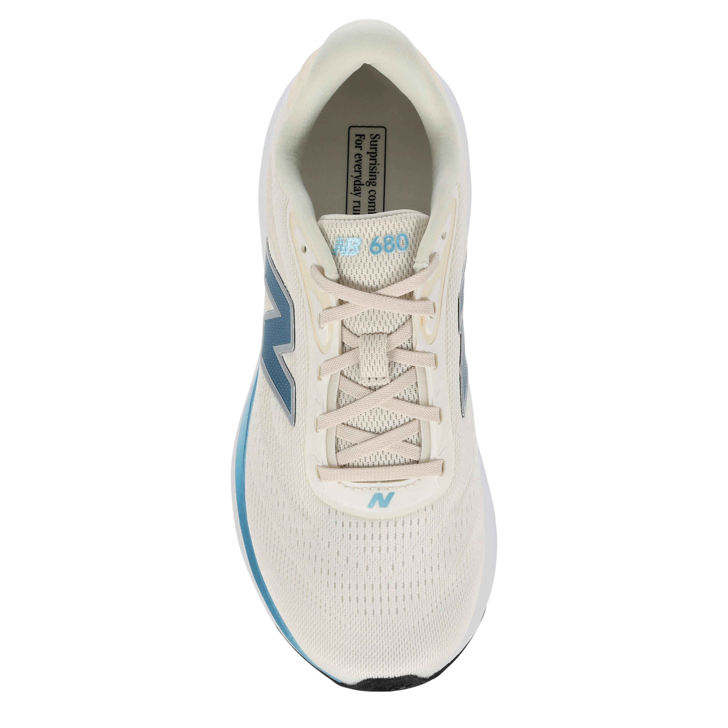 NEW BALANCE-WOMENS FRESH FOAM 680 V9 RUNNING SHOE-OFF WHITE & LIGHT BLUE