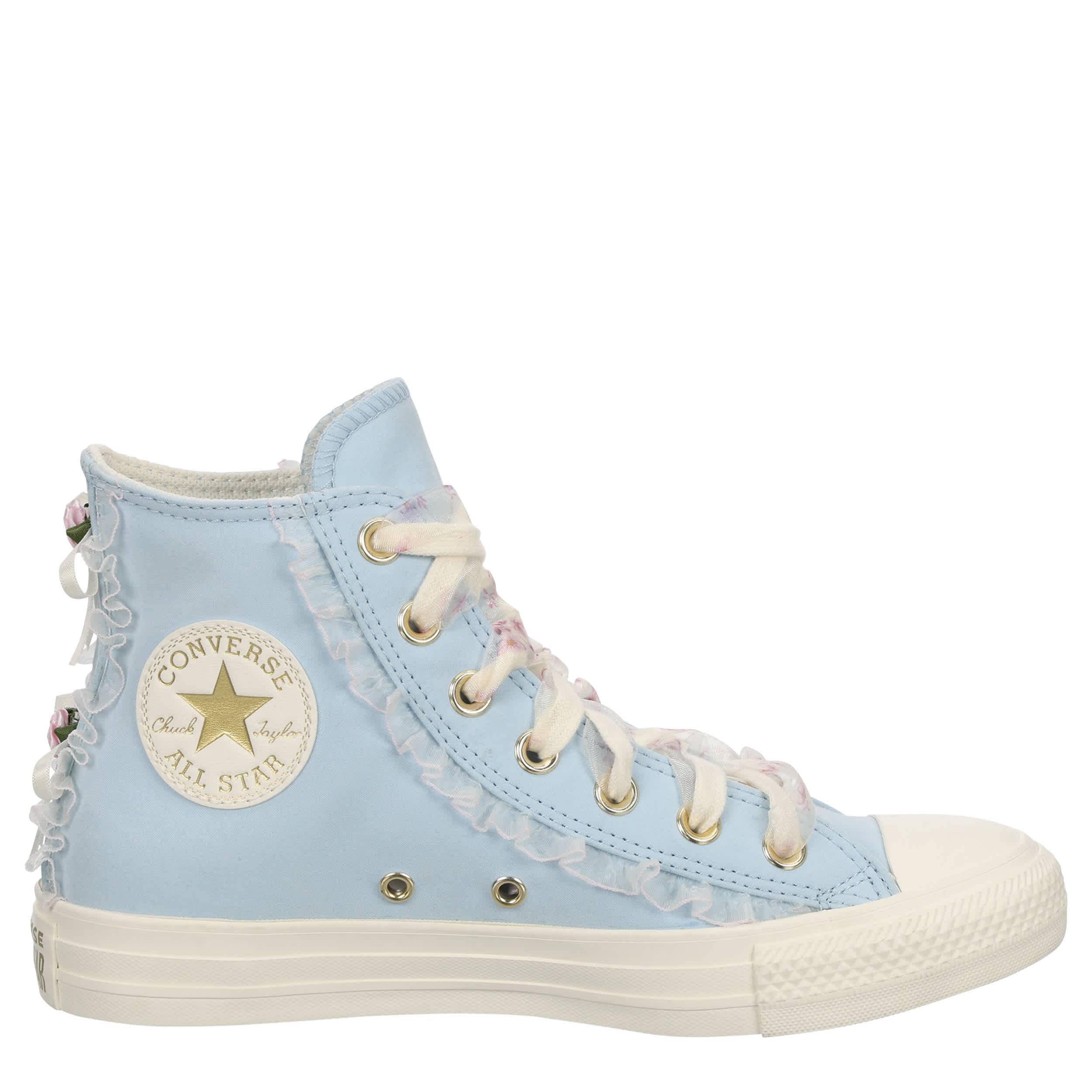 CONVERSE-WOMENS CHUCK TAYLOR ALL STAR HIGH TOP SNEAKER-LIGHT BLUE & FLORAL
