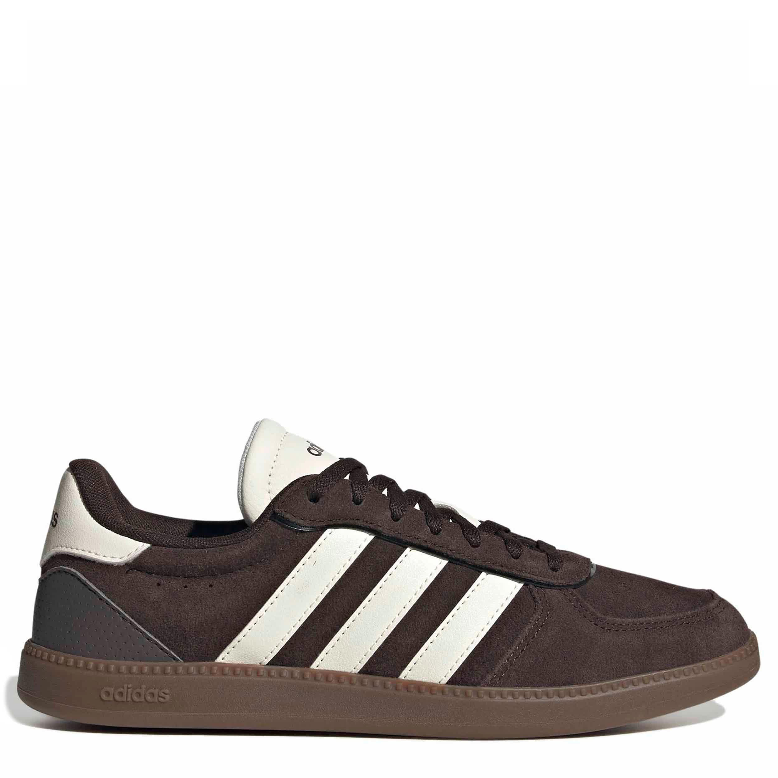 ADIDAS-WOMENS BREAKNET SLEEK SNEAKER-DARK BROWN & OFF WHITE