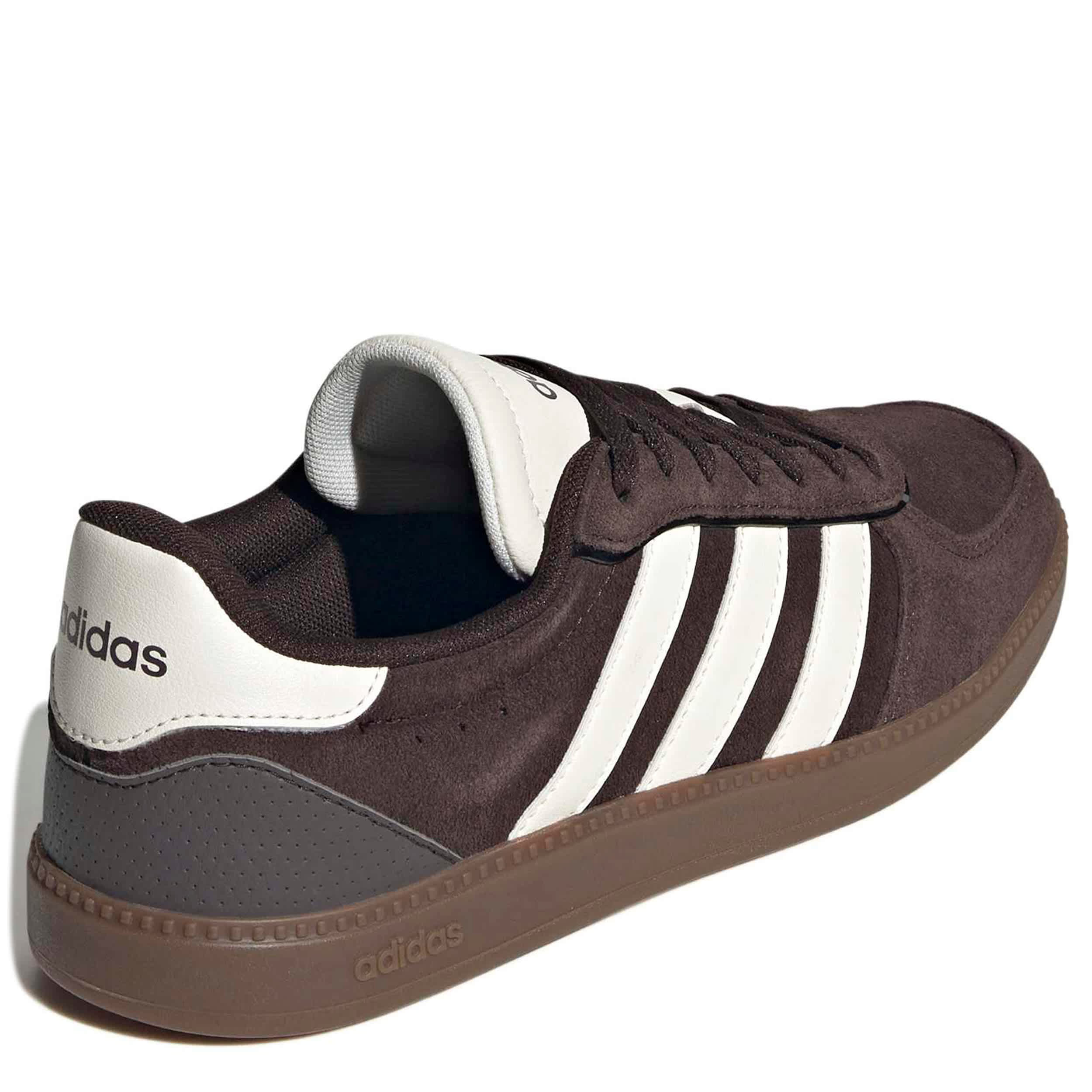 ADIDAS-WOMENS BREAKNET SLEEK SNEAKER-DARK BROWN & OFF WHITE