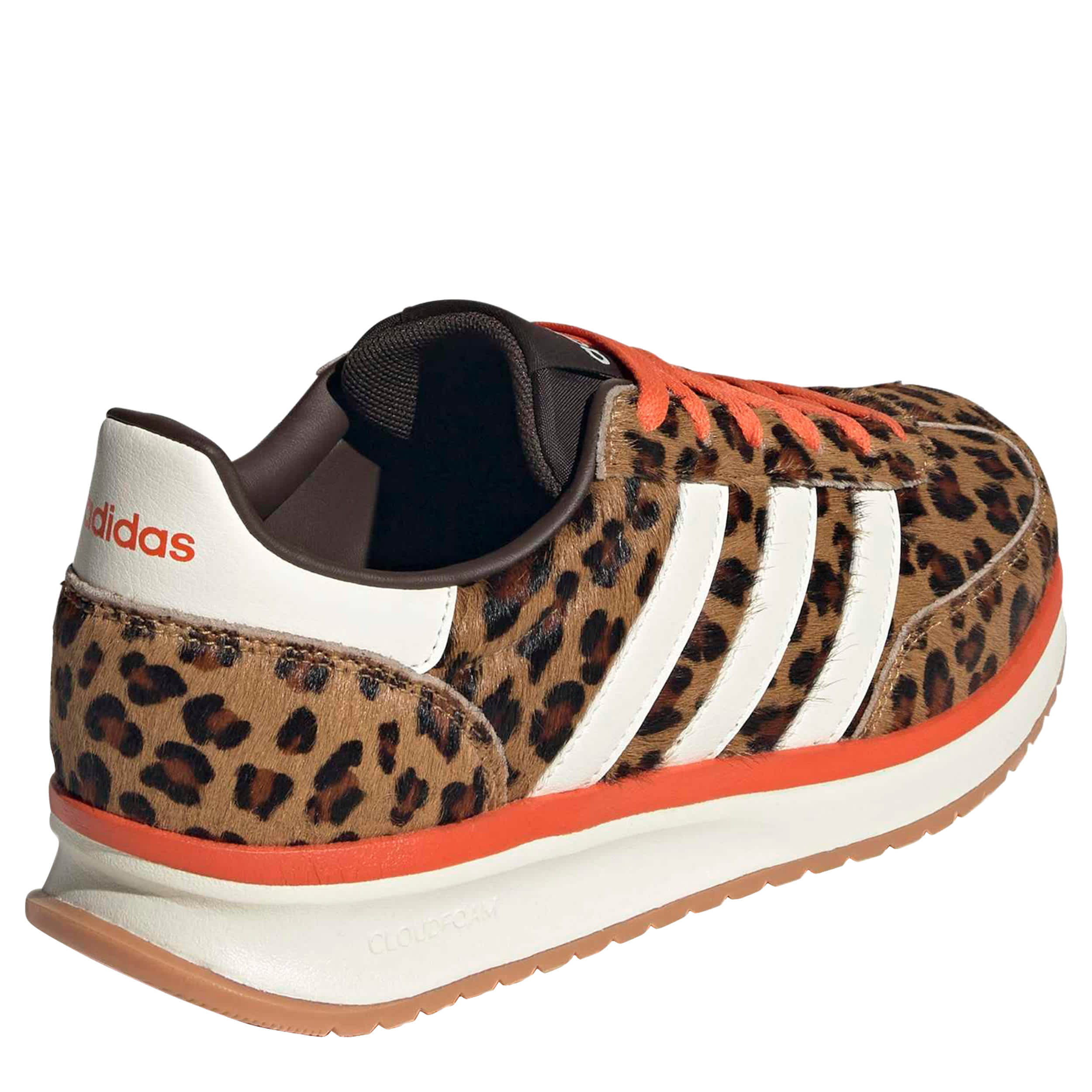 ADIDAS-WOMENS RUN 70S 2.0 SNEAKER-LEOPARD & ORANGE