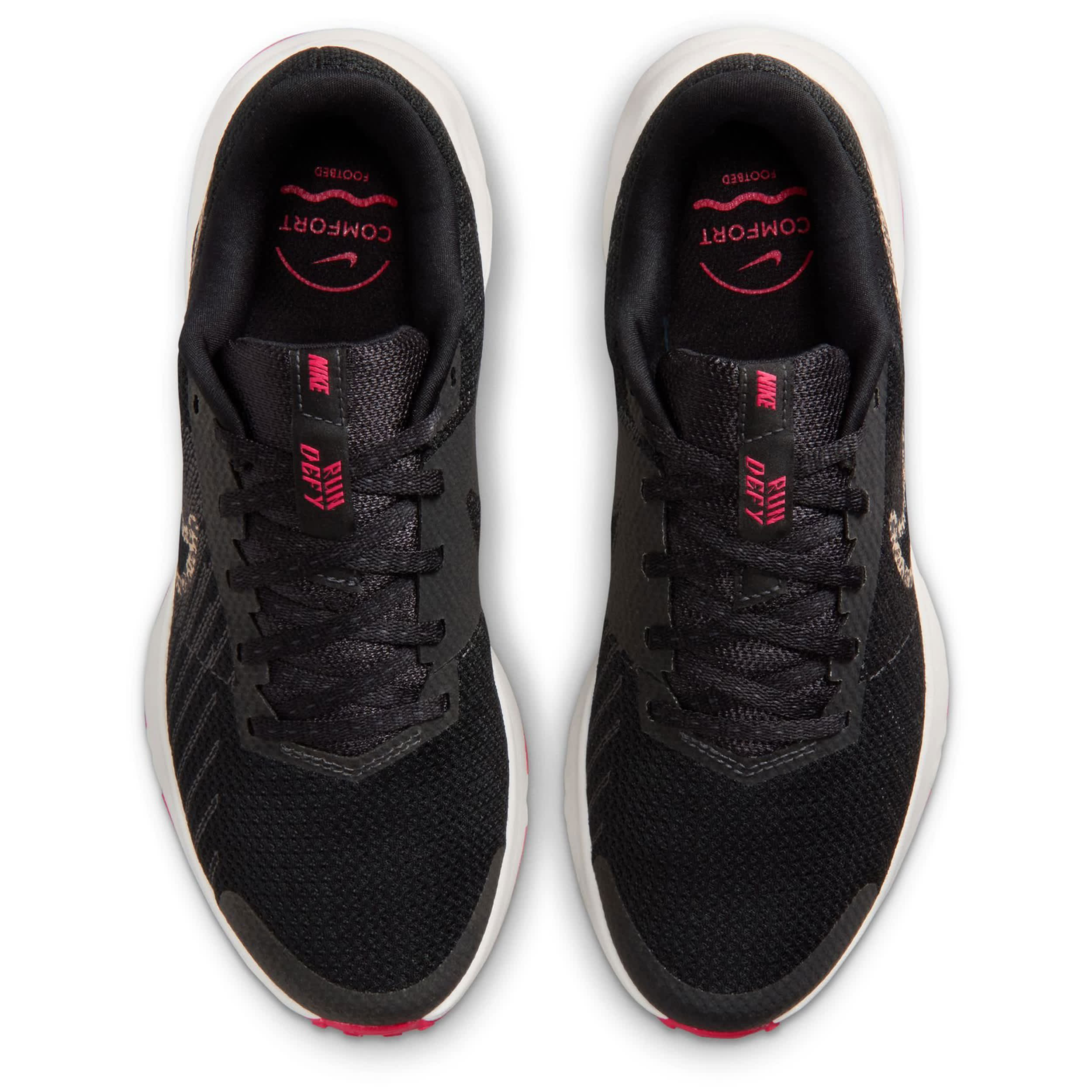NIKE-WOMENS RUN DEFY RUNNING SHOE-BLACK & ANIMAL