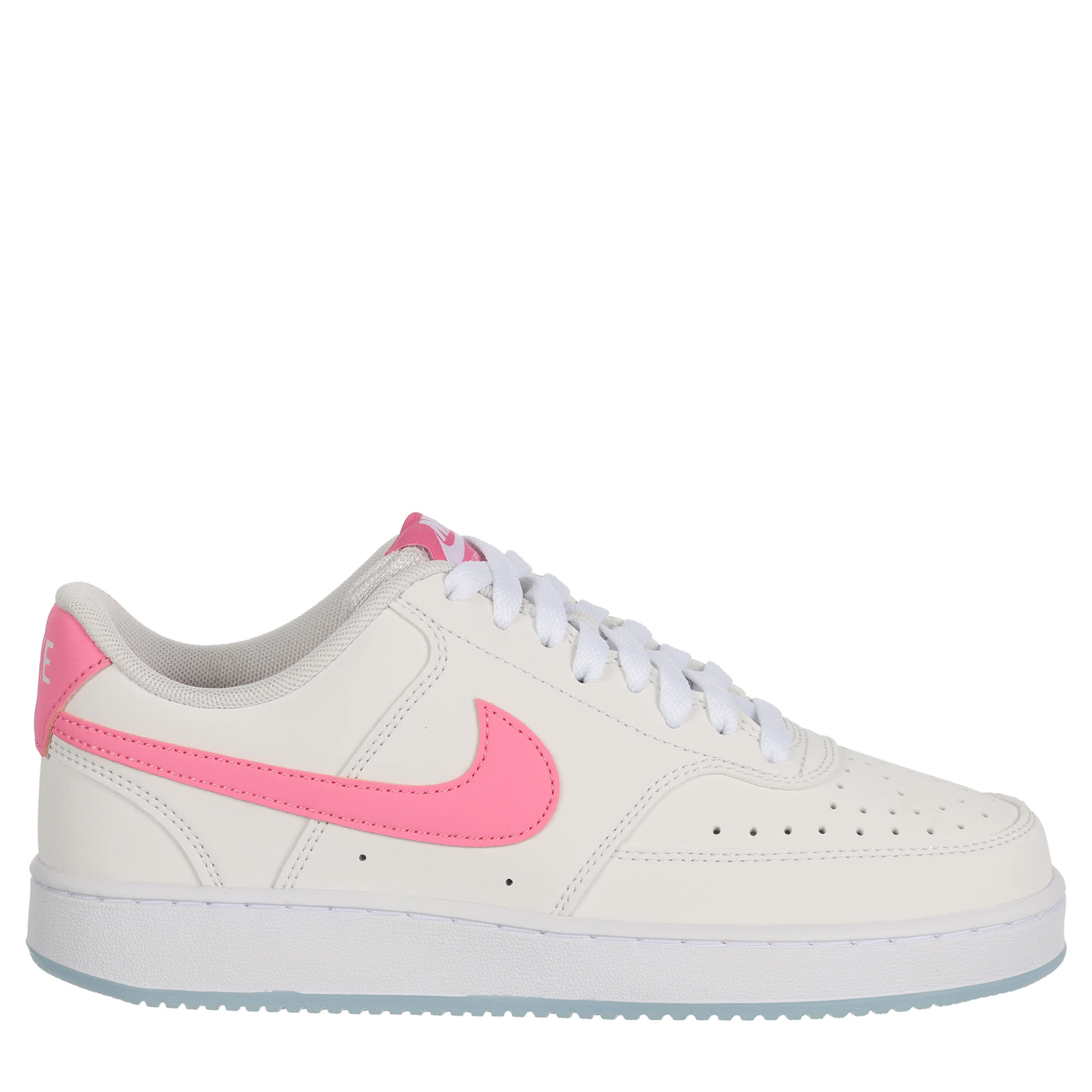 NIKE-WOMENS COURT VISION LOW SNEAKER-GREY & BRIGHT PINK