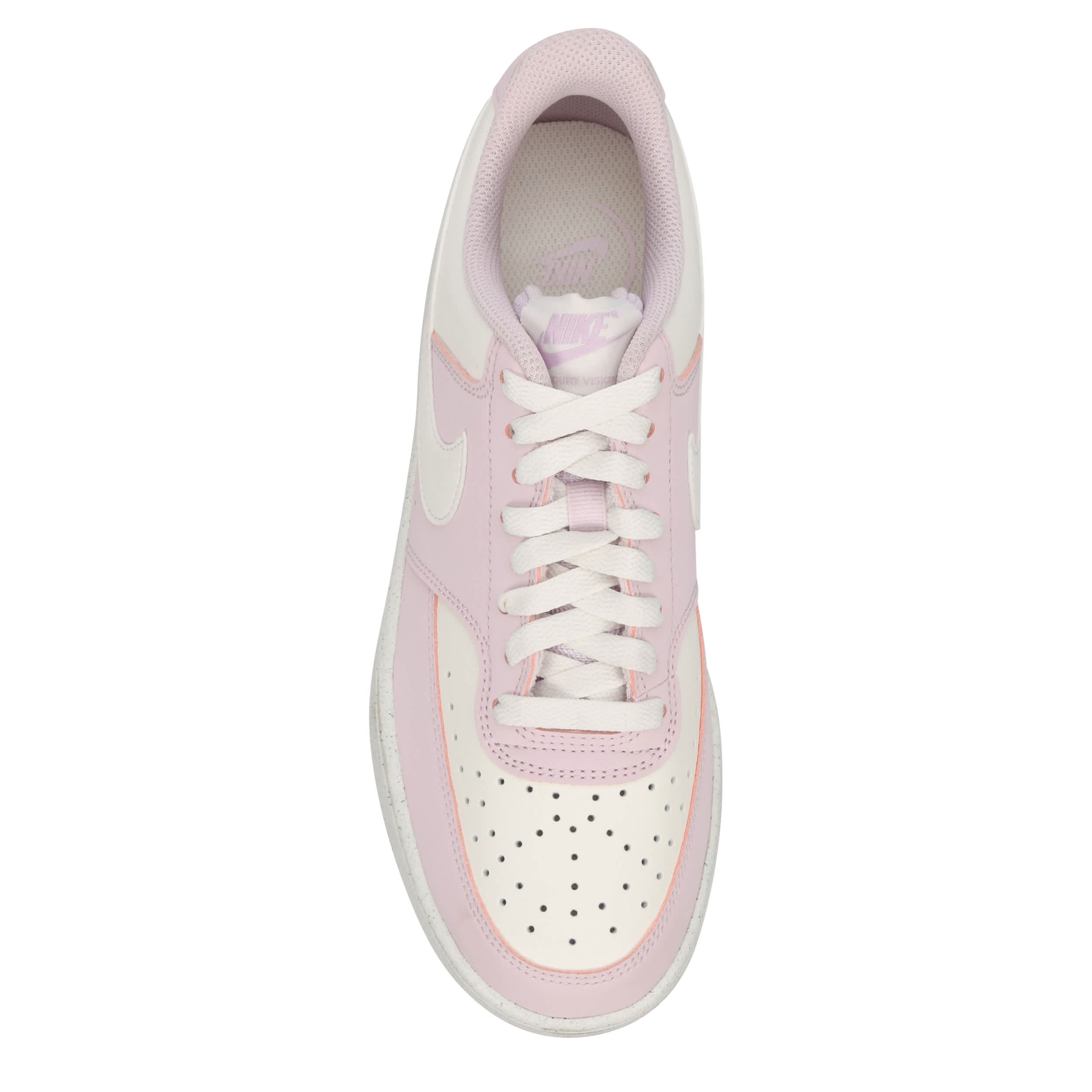 NIKE-WOMENS COURT VISION LOW SNEAKER-BLUSH & WHITE