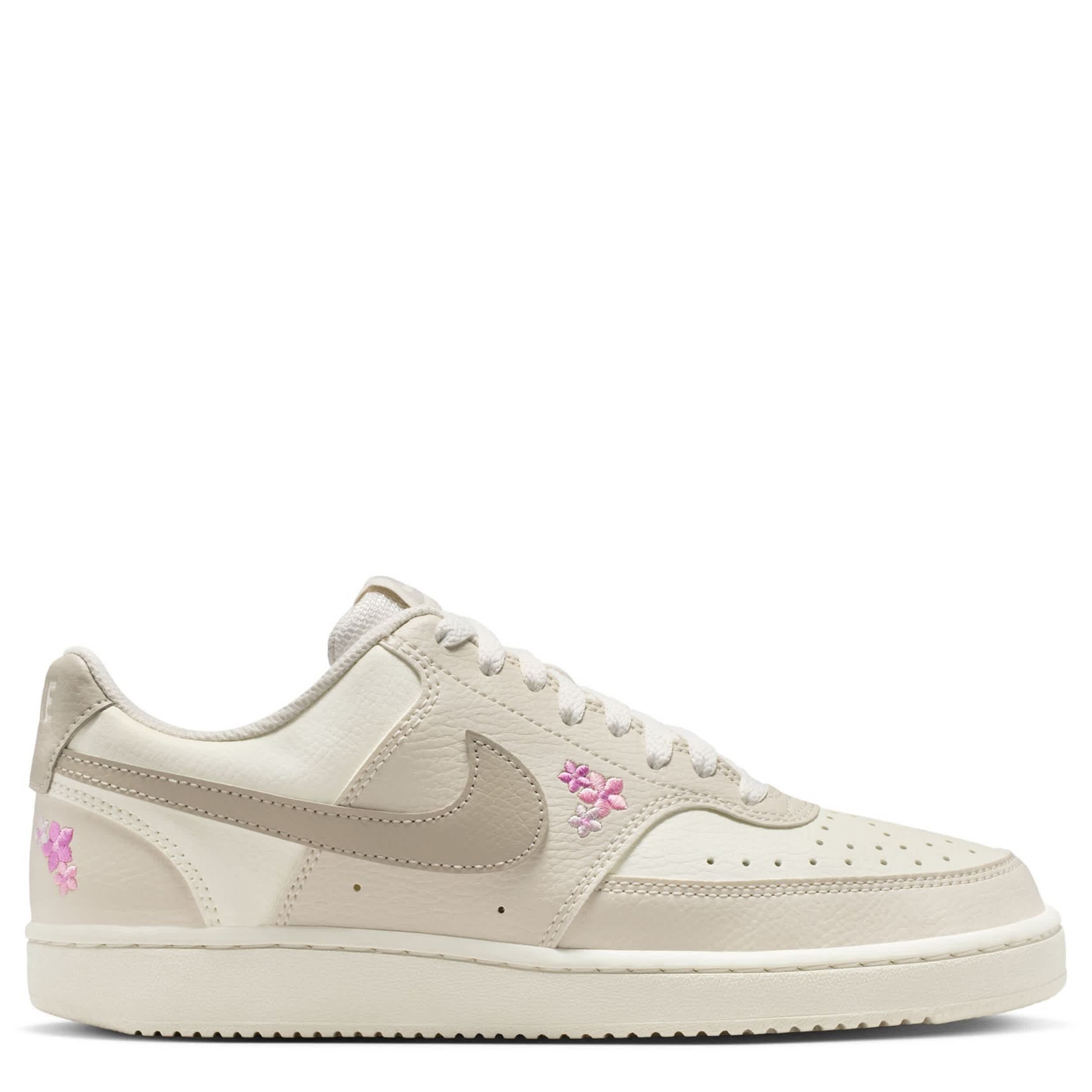 NIKE-WOMENS COURT VISION LOW SNEAKER-OFF WHITE & FLORAL