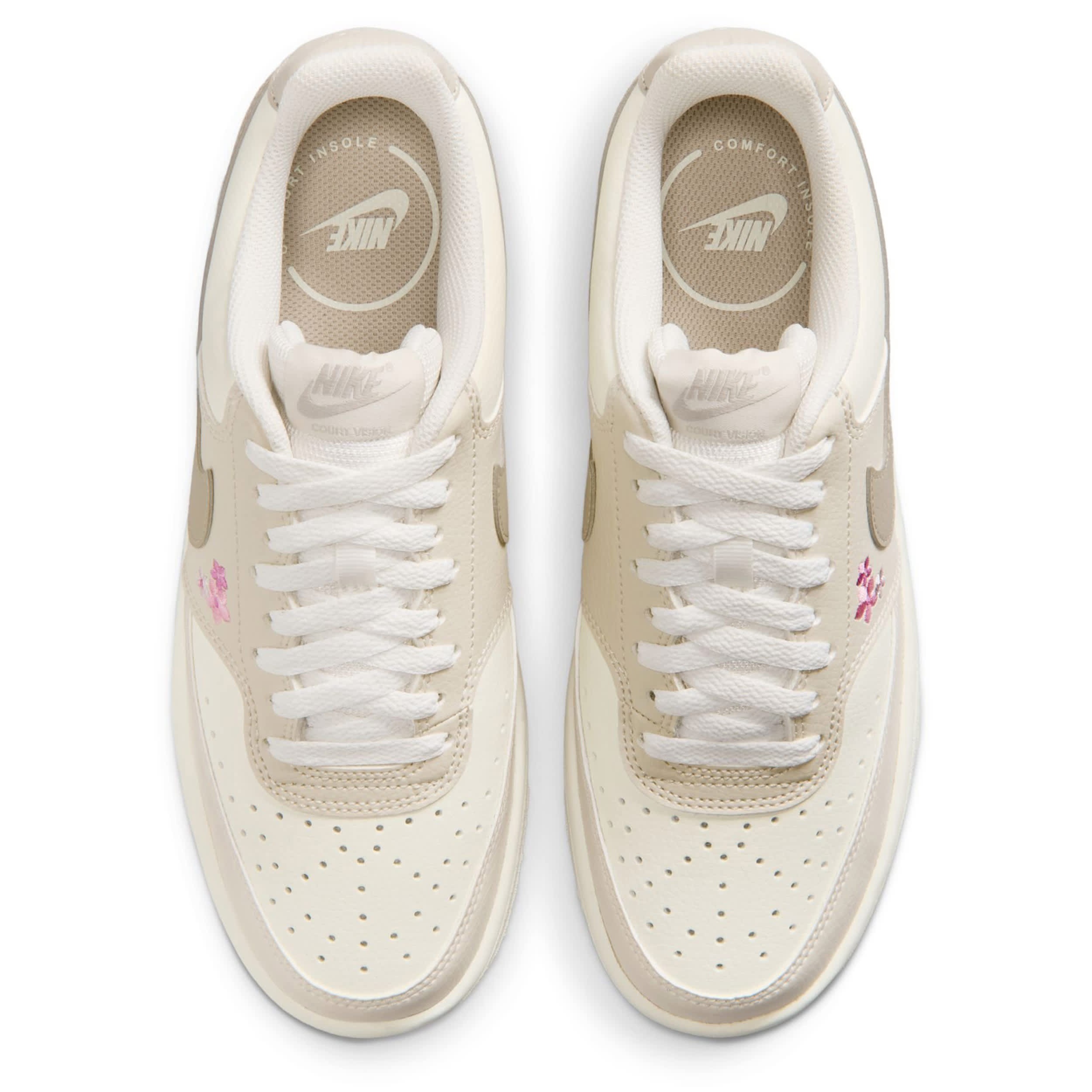 NIKE-WOMENS COURT VISION LOW SNEAKER-OFF WHITE & FLORAL