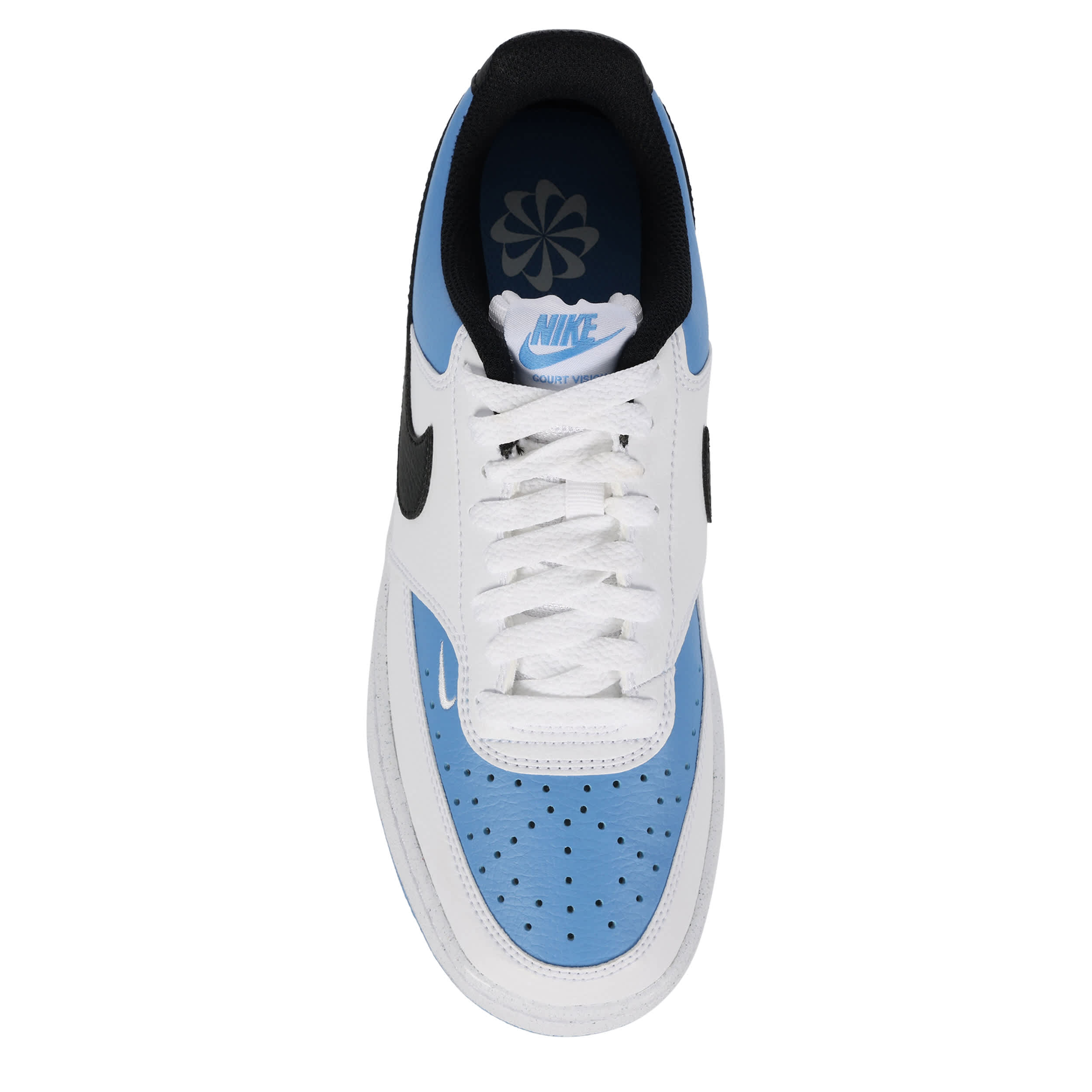 NIKE-WOMENS COURT VISION LOW SNEAKER-LIGHT BLUE & BLACK