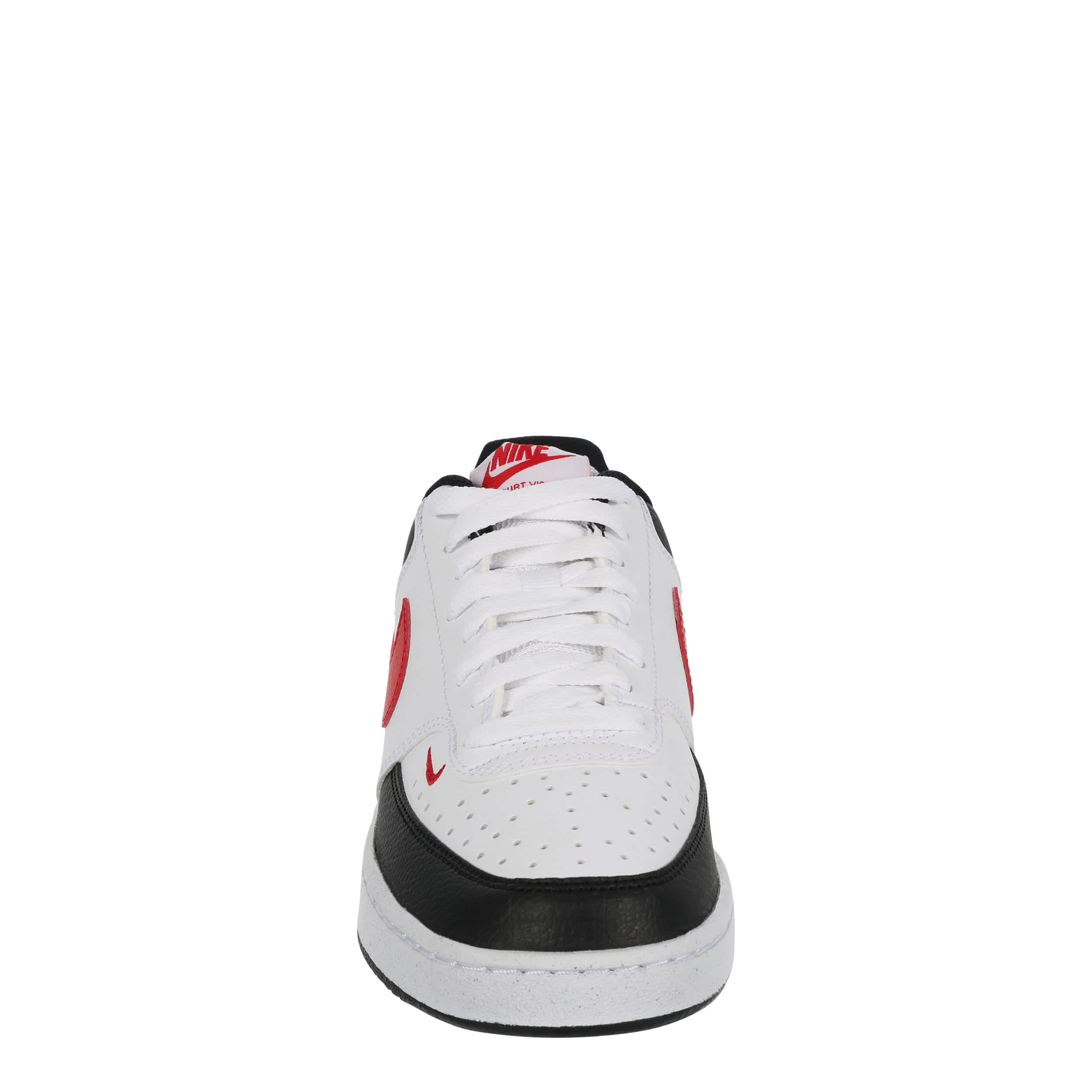 NIKE-WOMENS COURT VISION LOW SNEAKER-RED & BLACK