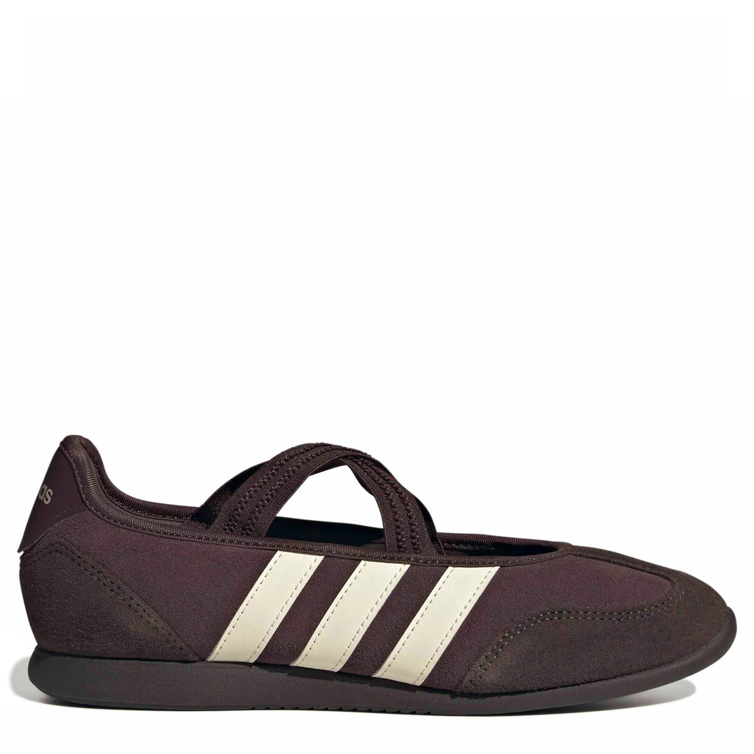 ADIDAS-WOMENS BARREDA MARY JANE SNEAKER-BROWN & OFF WHITE