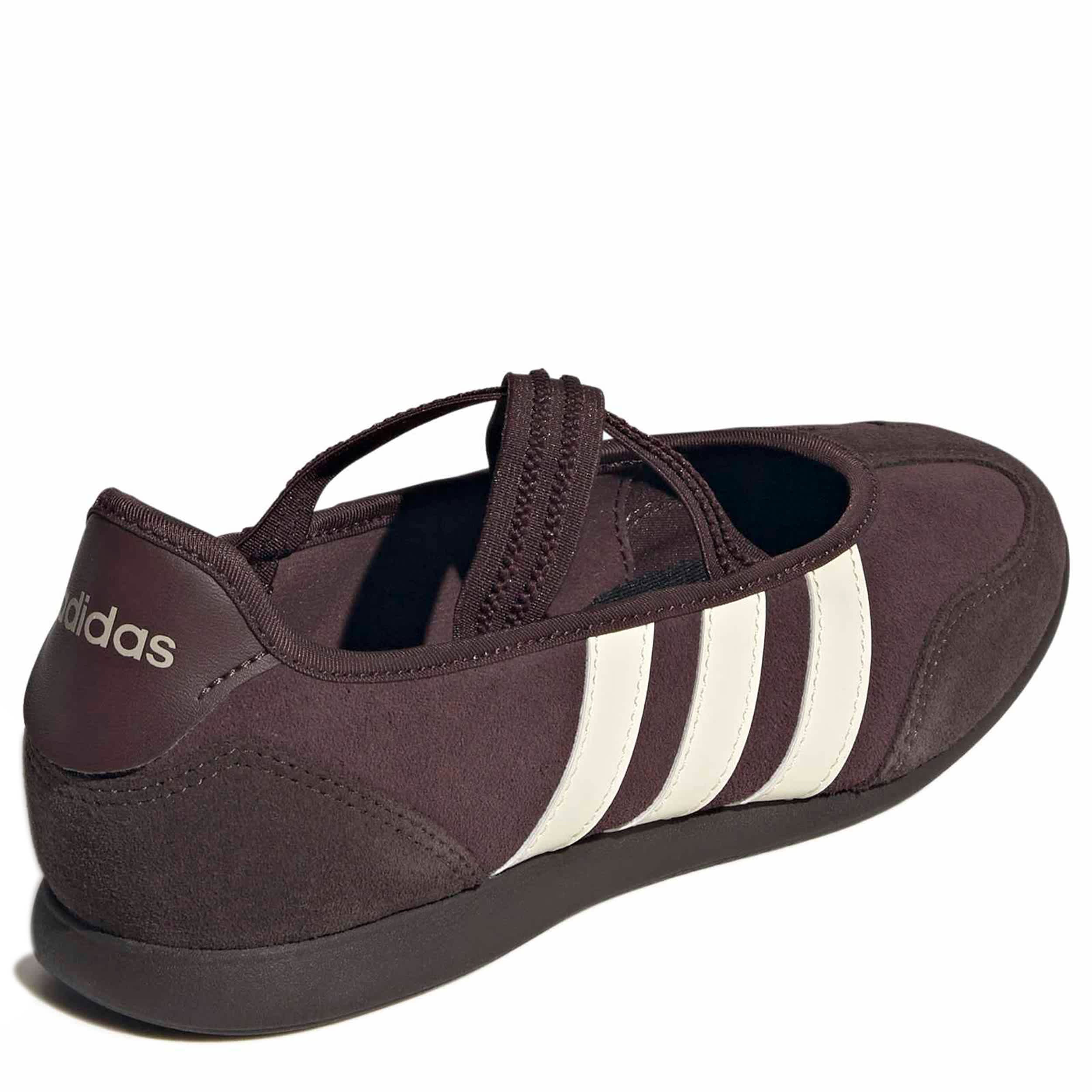 ADIDAS-WOMENS BARREDA MARY JANE SNEAKER-BROWN & OFF WHITE