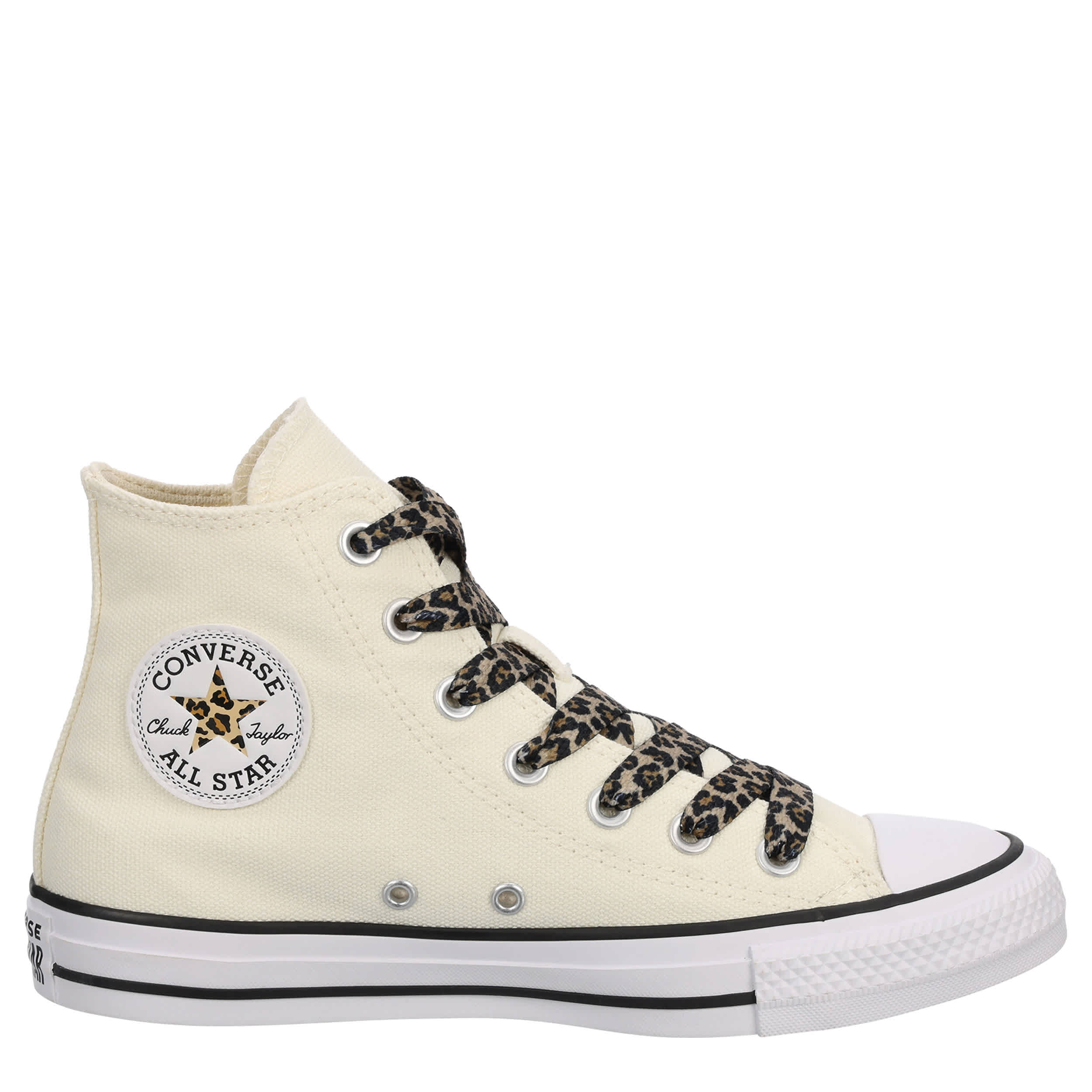 CONVERSE-WOMENS CHUCK TAYLOR ALL STAR HIGH TOP SNEAKER-IVORY & LEOPARD