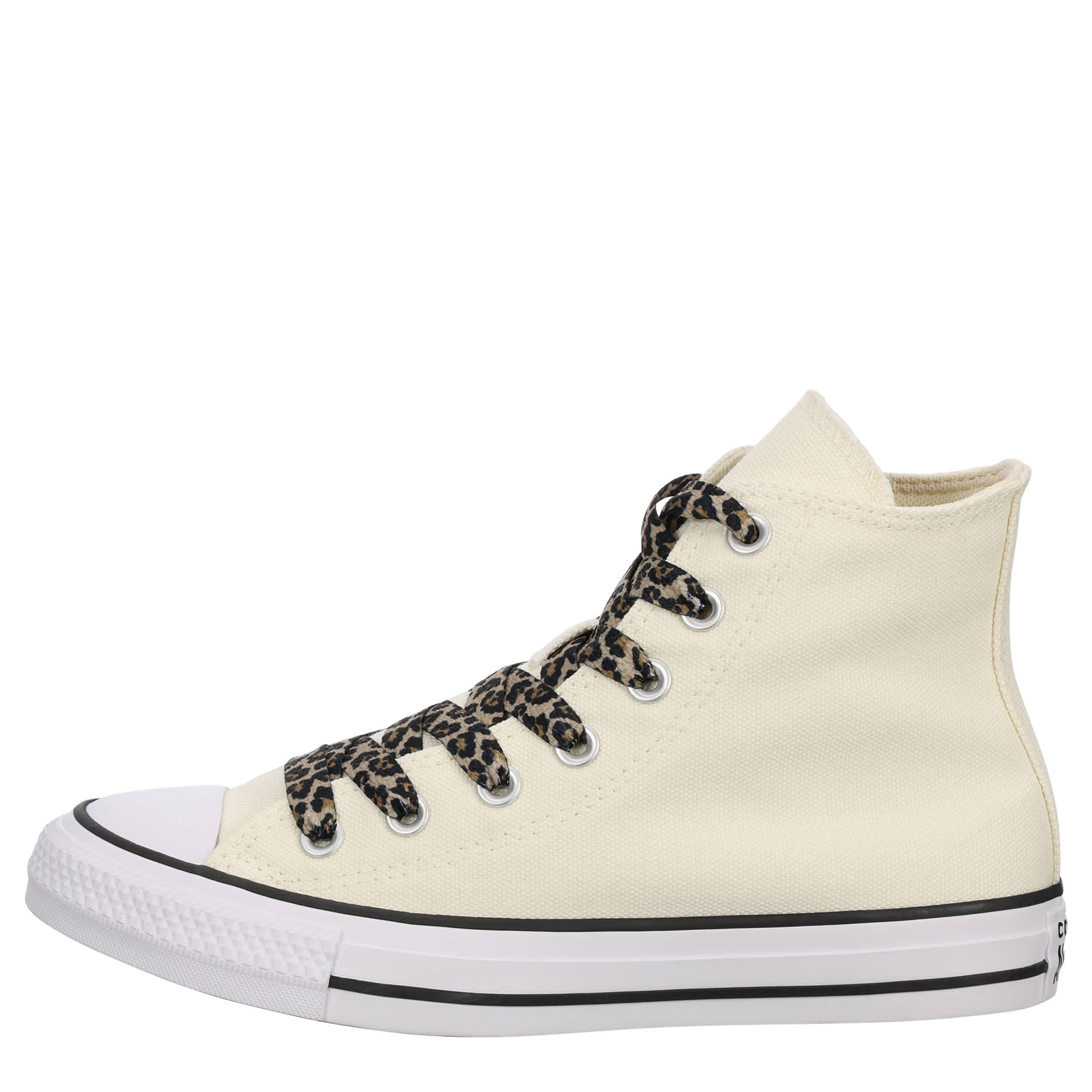 CONVERSE-WOMENS CHUCK TAYLOR ALL STAR HIGH TOP SNEAKER-IVORY & LEOPARD