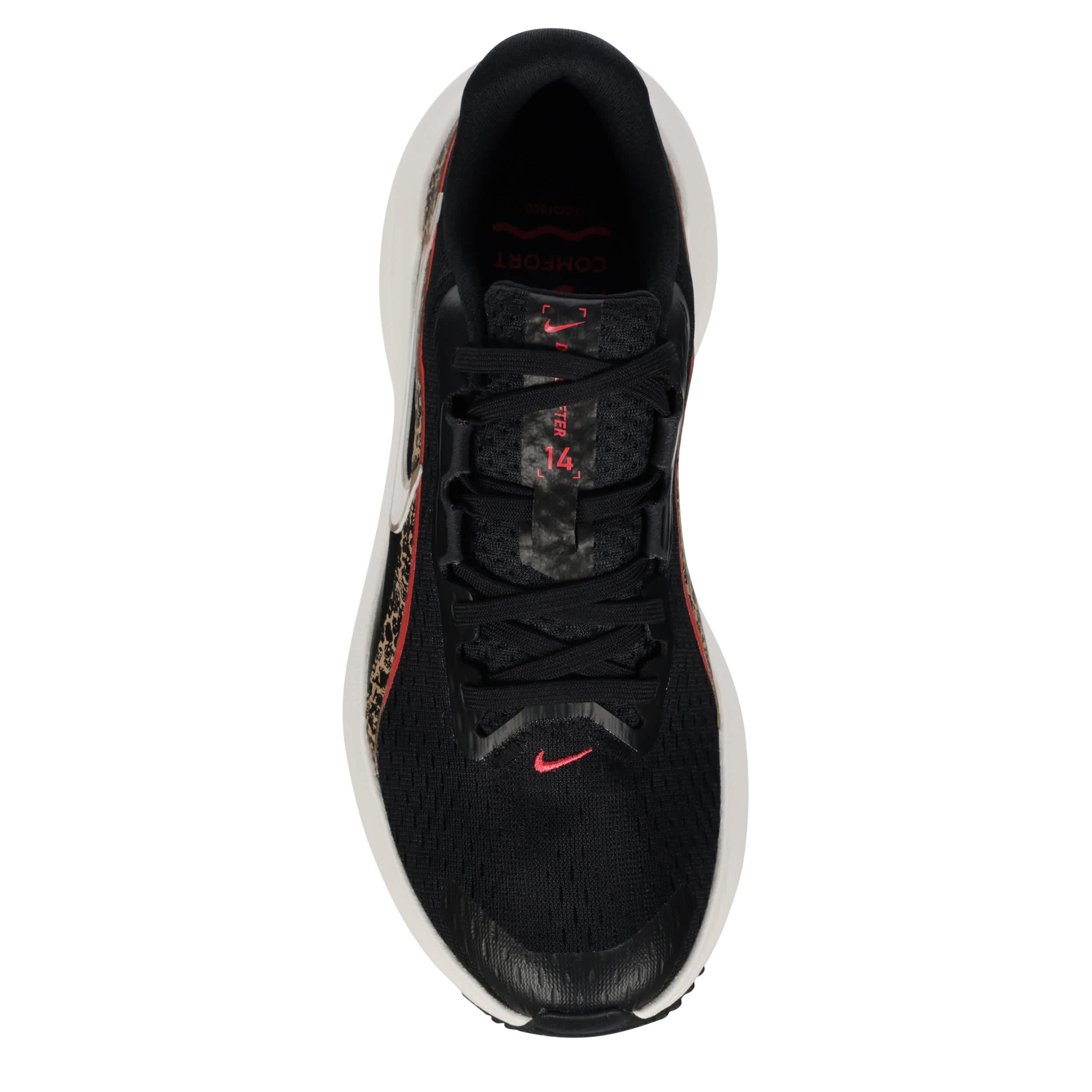NIKE-WOMENS DOWNSHIFTER 14 RUNNING SHOE-ANIMAL & BLACK