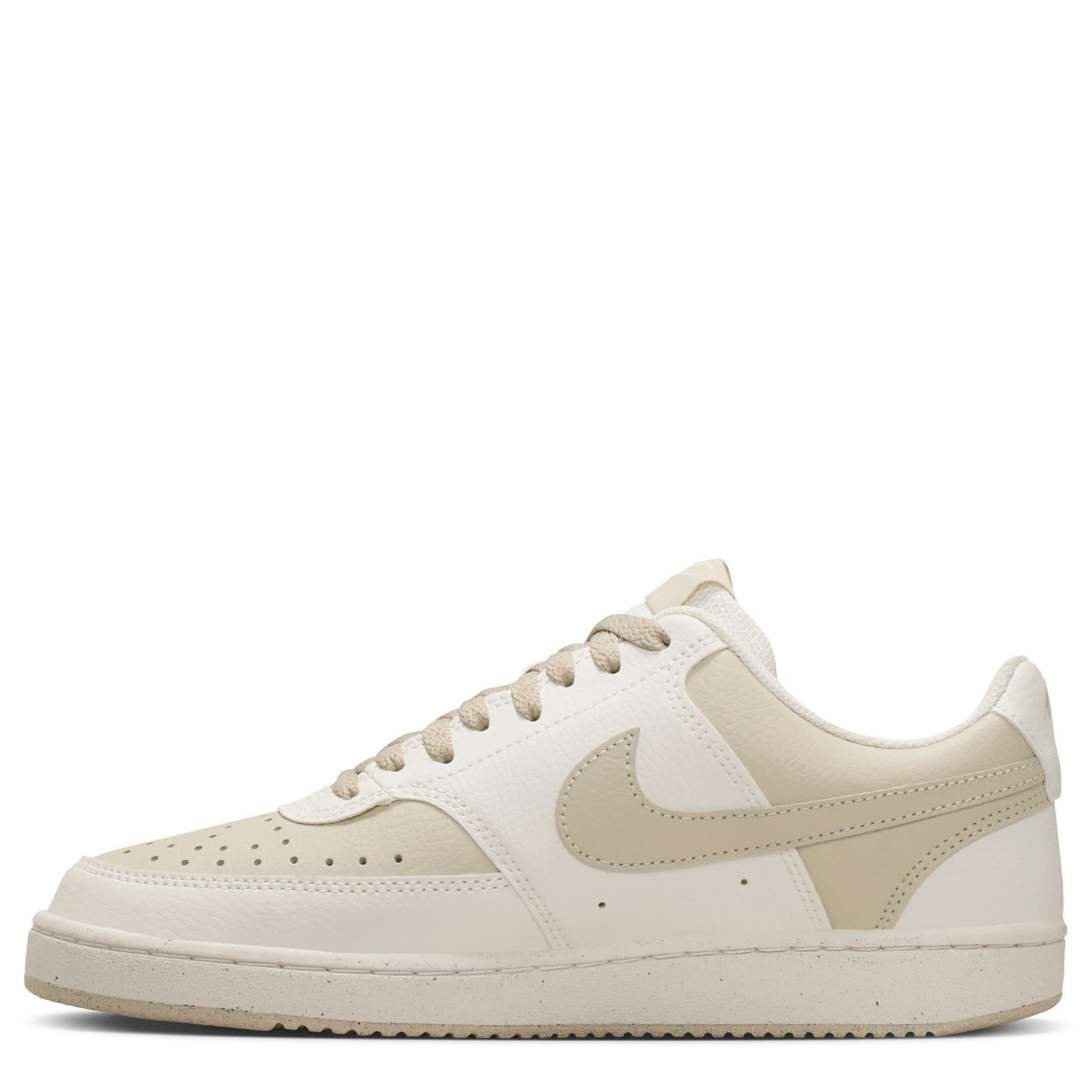 NIKE-WOMENS COURT VISION LOW SNEAKER-TAN & WHITE