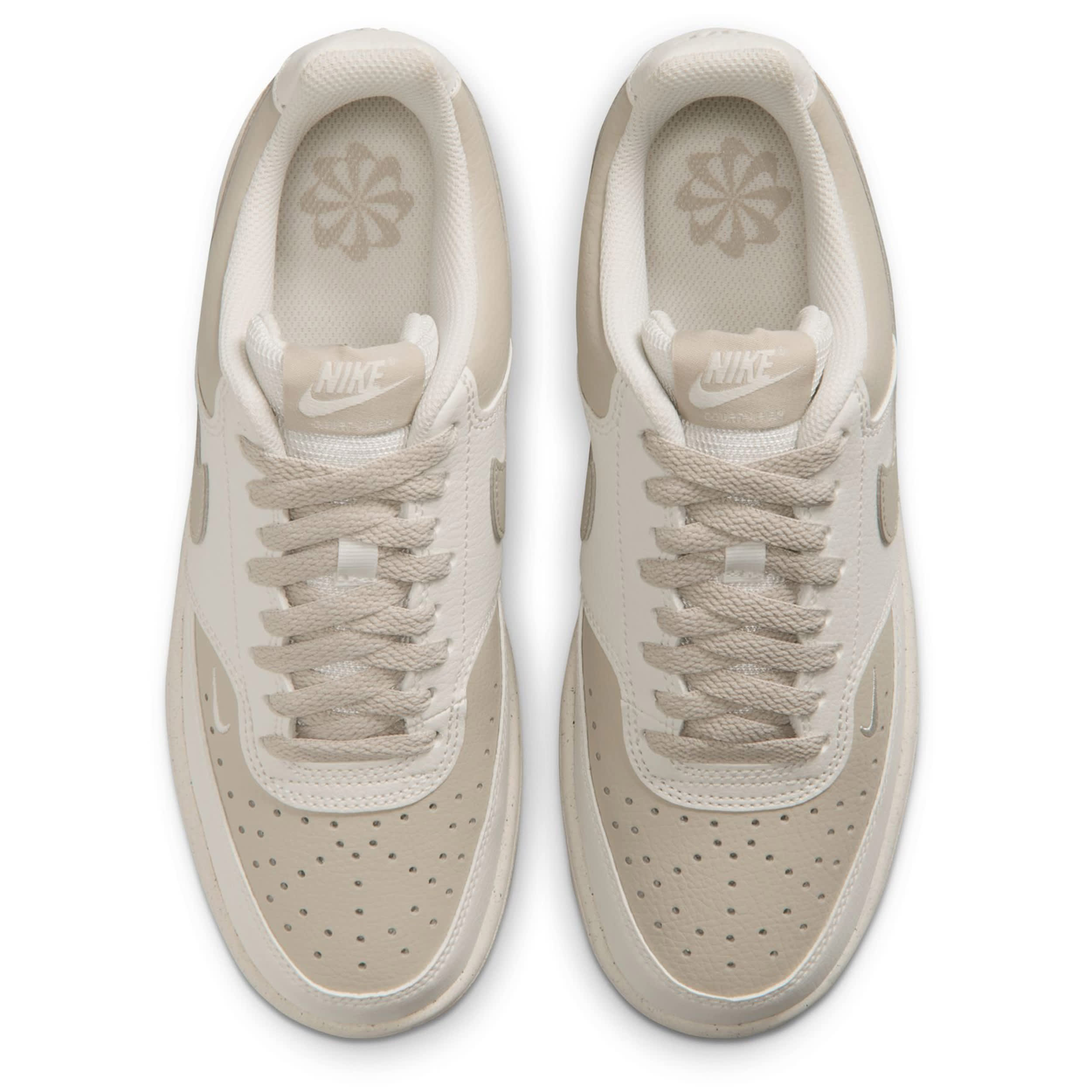 NIKE-WOMENS COURT VISION LOW SNEAKER-TAN & WHITE