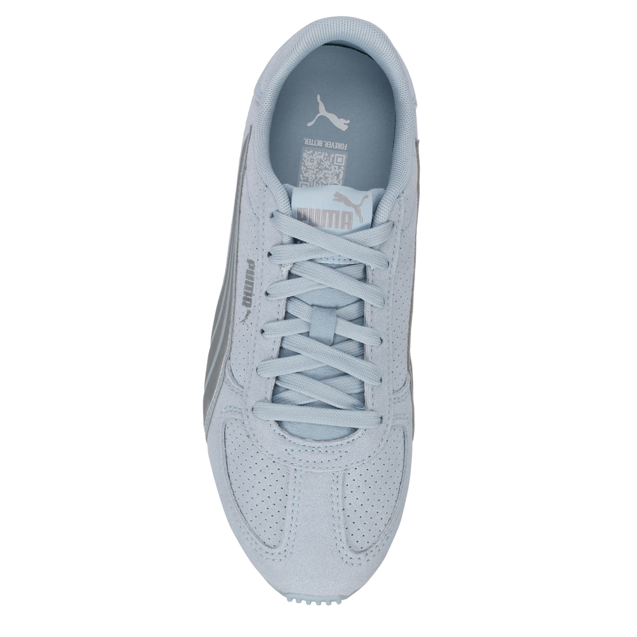 PUMA-WOMENS ST TRACK SNEAKER-LIGHT BLUE & SILVER