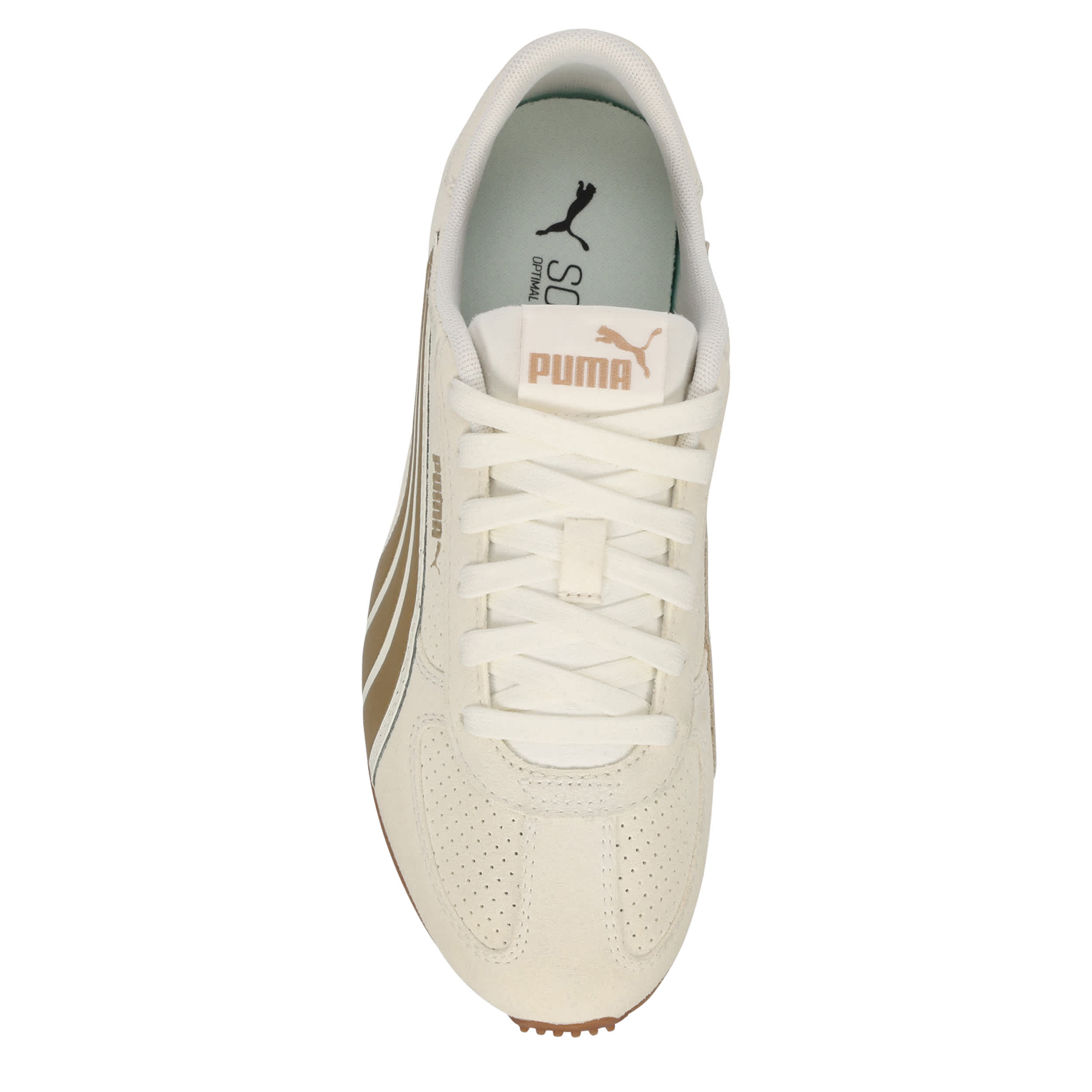 PUMA-WOMENS ST TRACK SNEAKER-OFF WHITE & GOLD