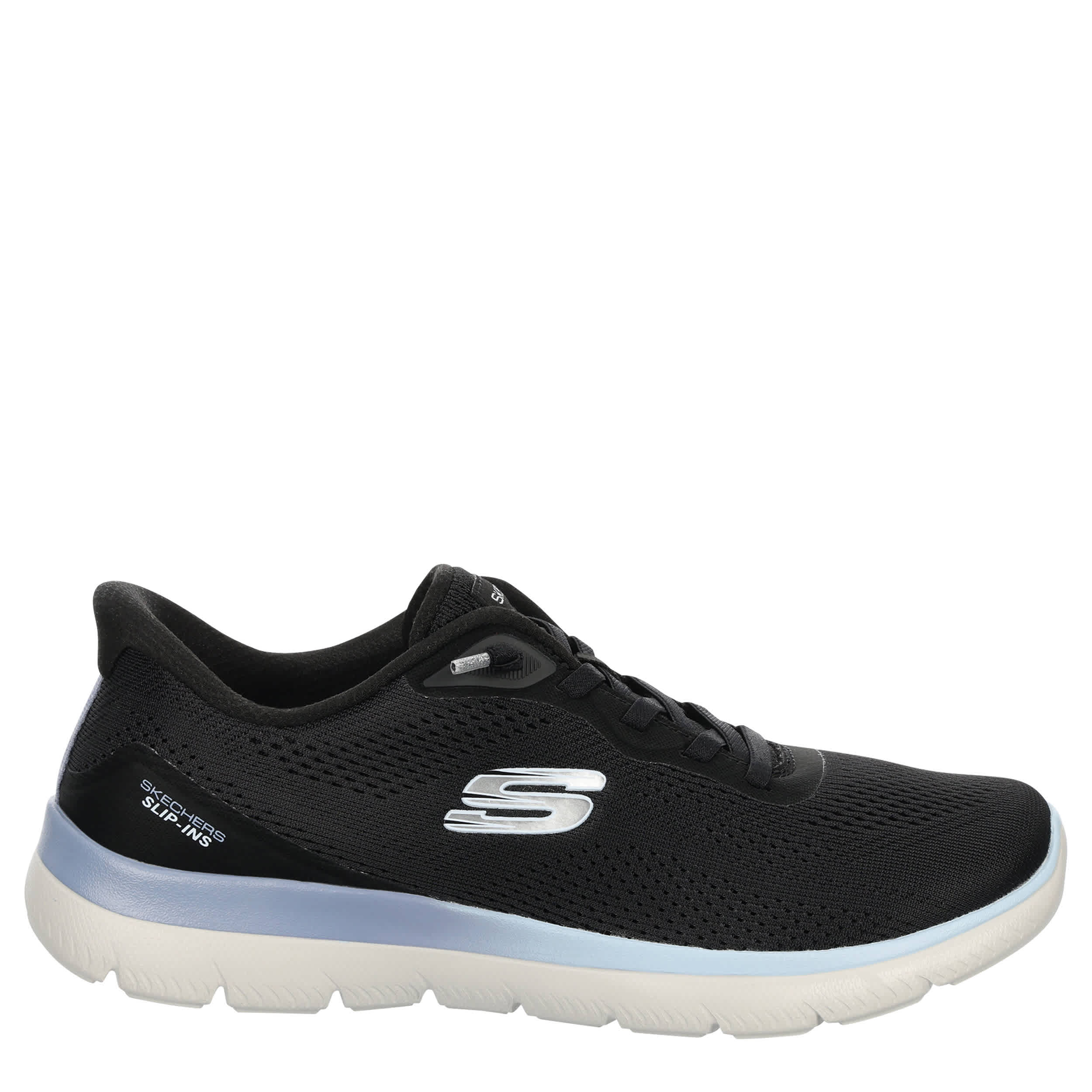 SKECHERS-WOMENS SLIP-INS SUMMITS RUNNING SHOE-BLACK & MULTICOLOR