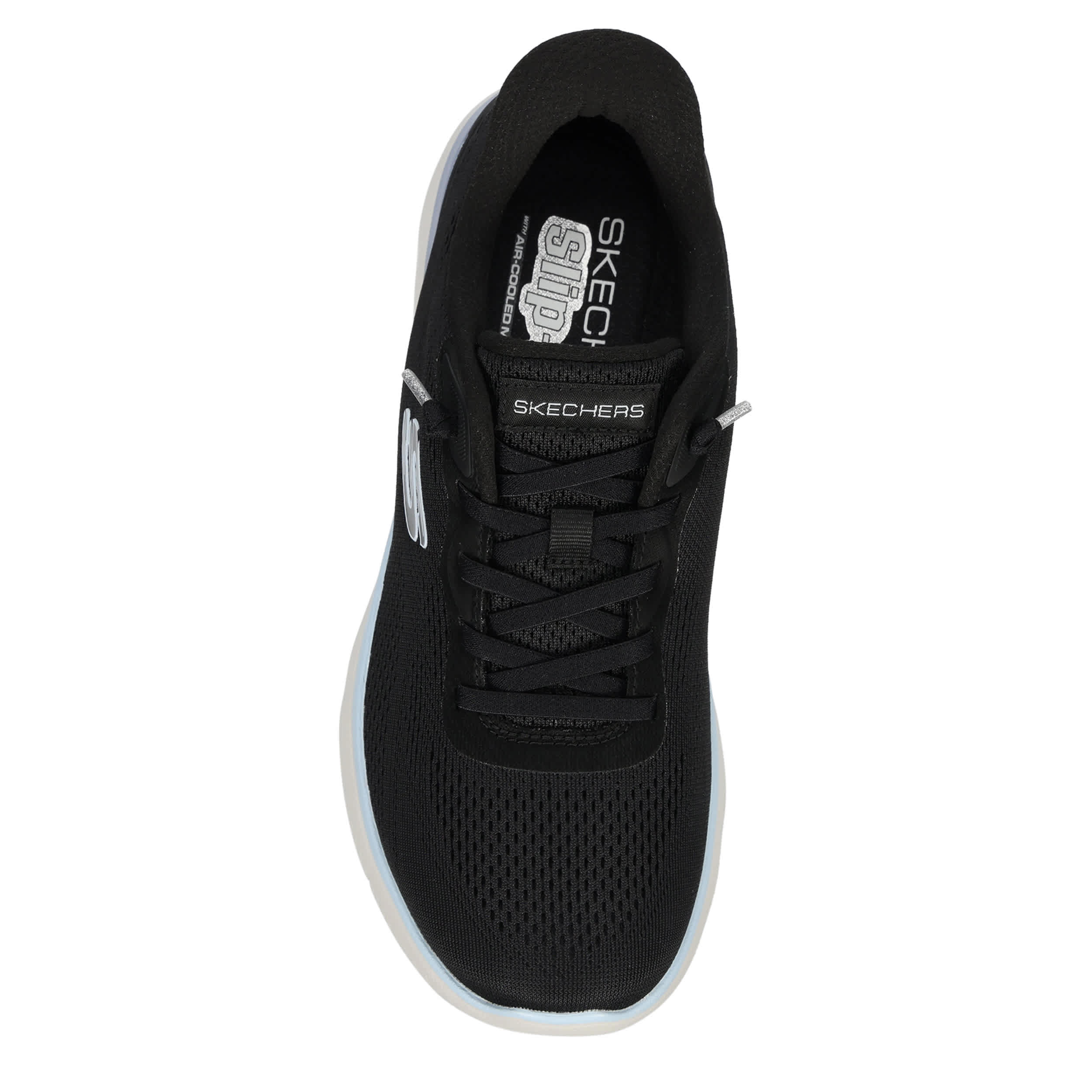 SKECHERS-WOMENS SLIP-INS SUMMITS RUNNING SHOE-BLACK & MULTICOLOR