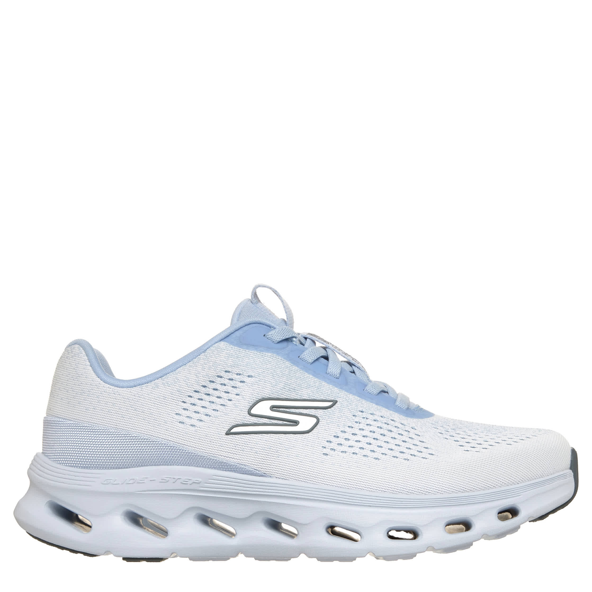 SKECHERS-WOMENS GO WALK GLIDE-STEP RUNNING SHOE-LIGHT BLUE & BLUE