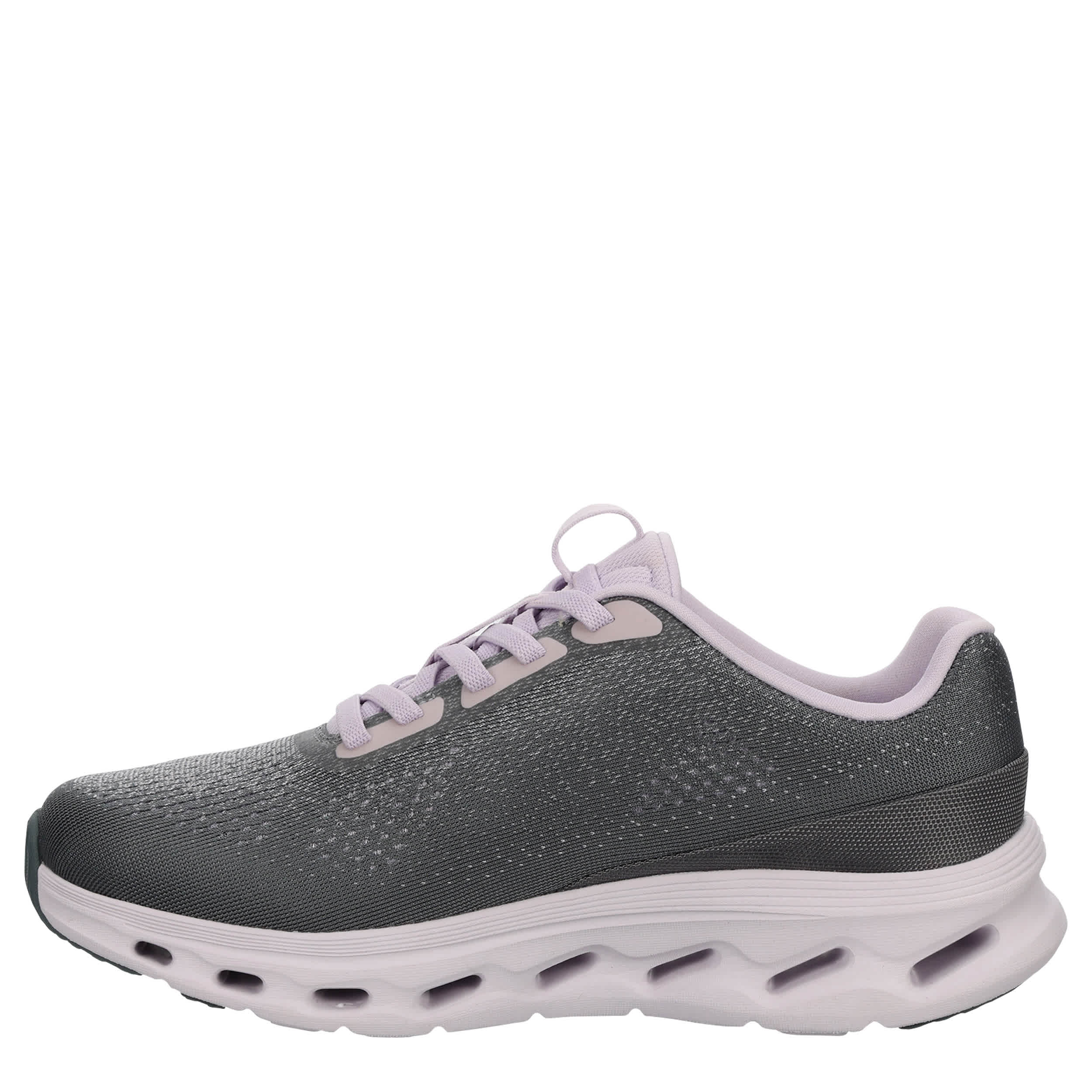 SKECHERS-WOMENS GO WALK GLIDE-STEP RUNNING SHOE-GREY & LILAC