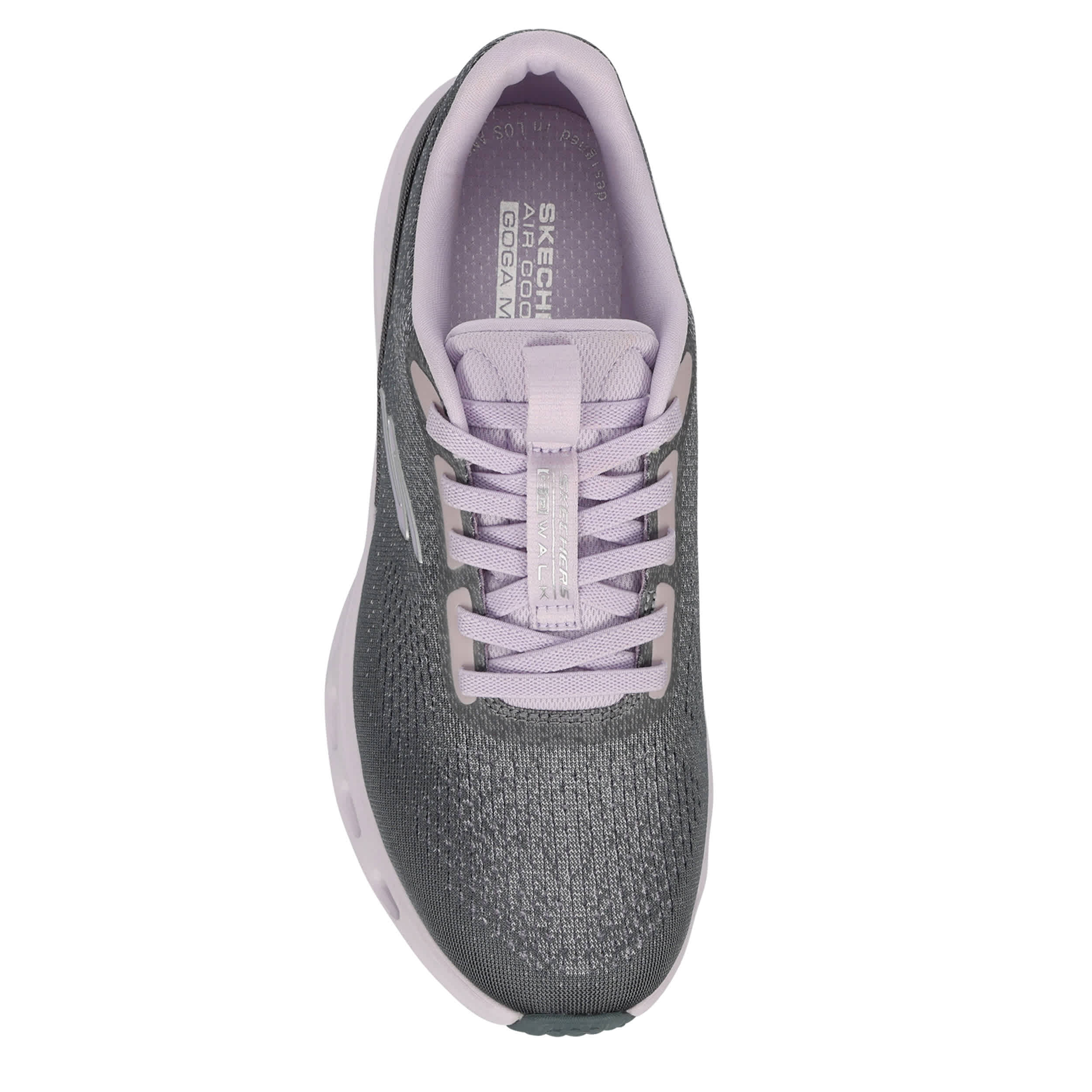 SKECHERS-WOMENS GO WALK GLIDE-STEP RUNNING SHOE-GREY & LILAC