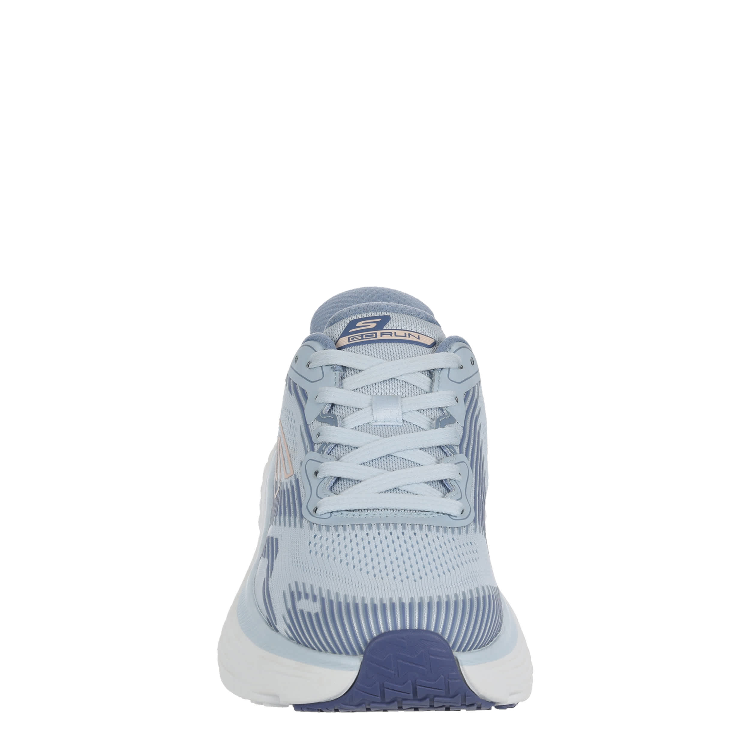 SKECHERS-WOMENS SLIP-IN MAX CUSHION ENDEAVOUR RUNNING SHOE-LIGHT BLUE & BLUE