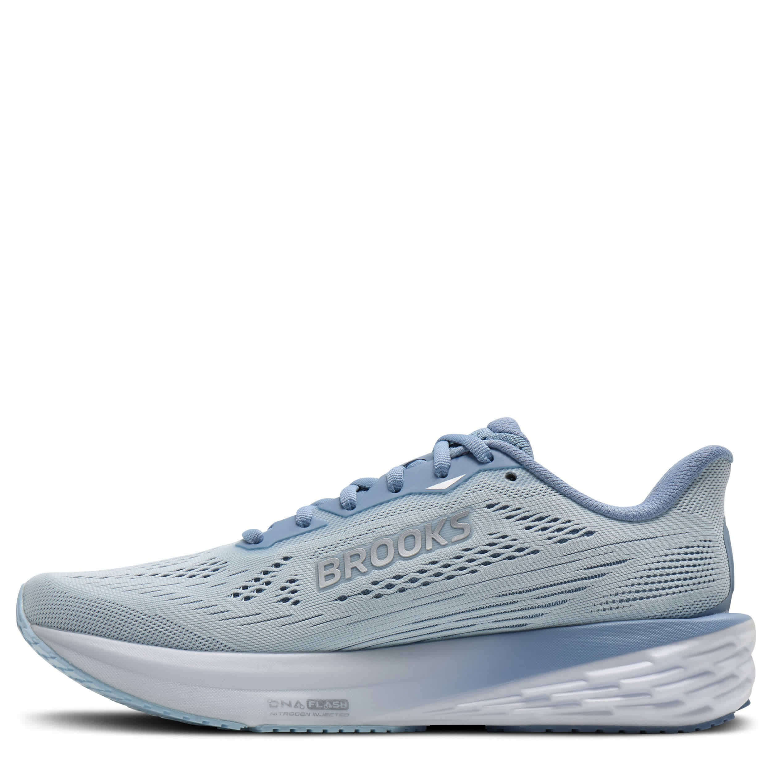 BROOKS-WOMENS LAUNCH 12 RUNNING SHOE-LIGHT BLUE & SILVER