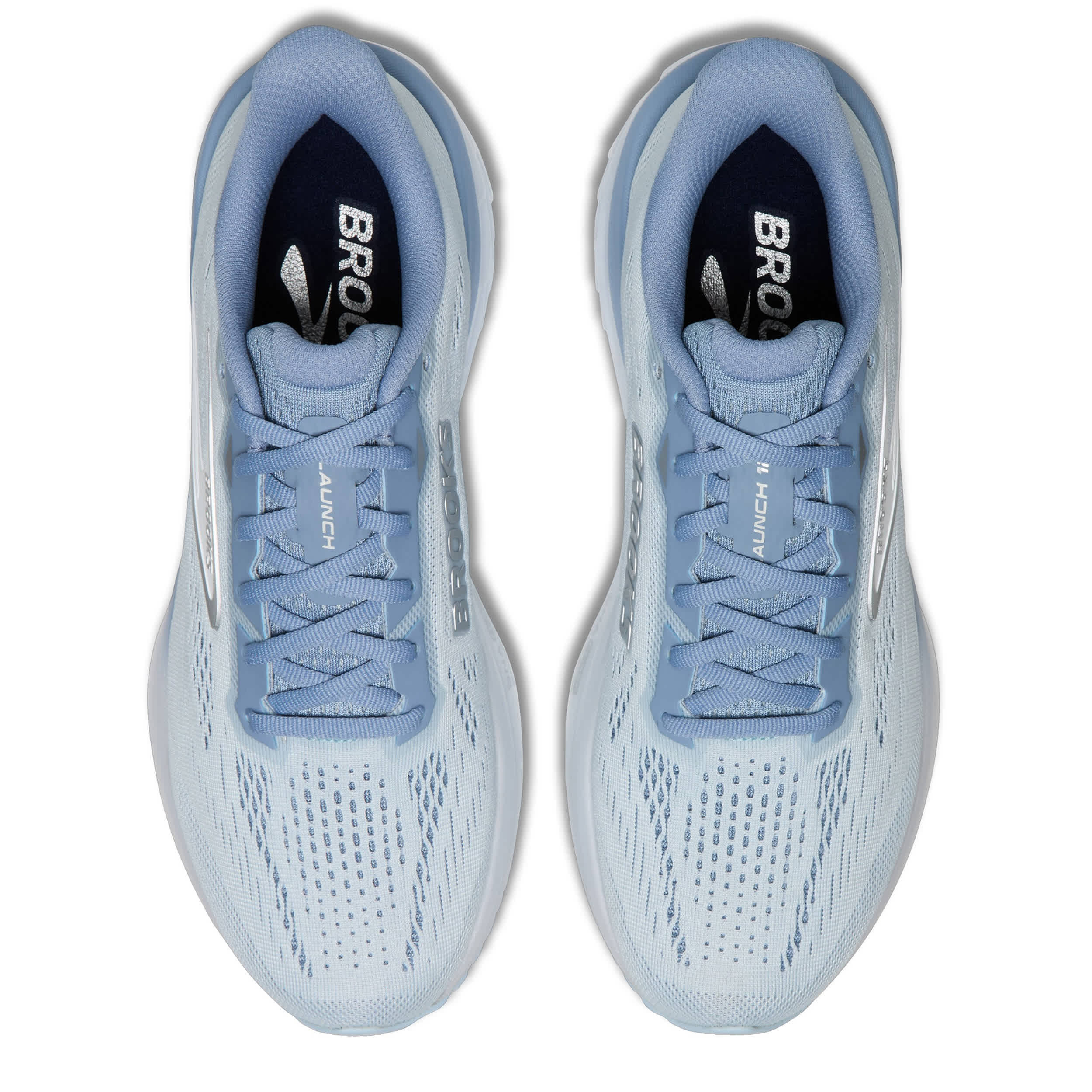 BROOKS-WOMENS LAUNCH 12 RUNNING SHOE-LIGHT BLUE & SILVER
