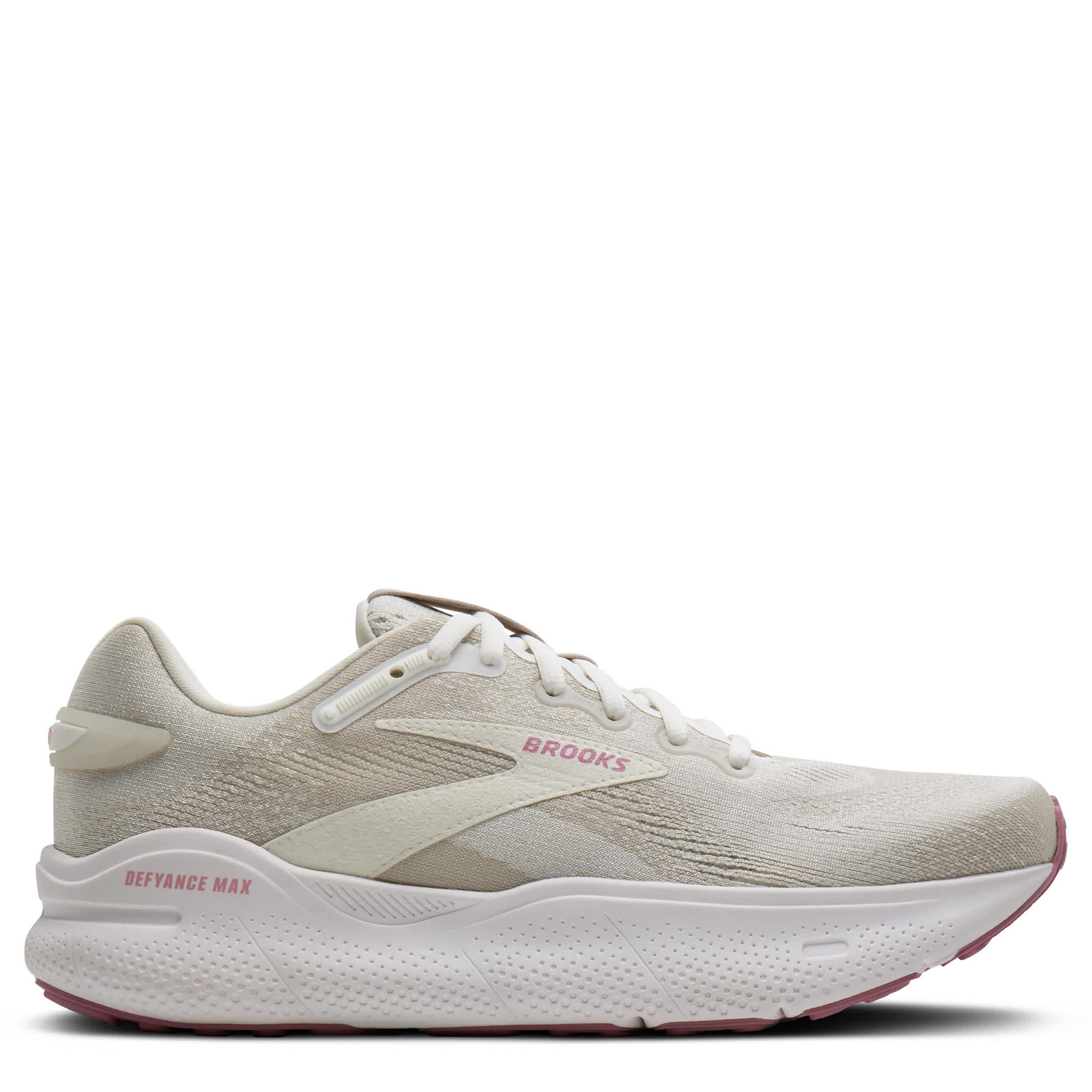 BROOKS-WOMENS DEFYANCE MAX RUNNING SHOE-OFF WHITE & PINK