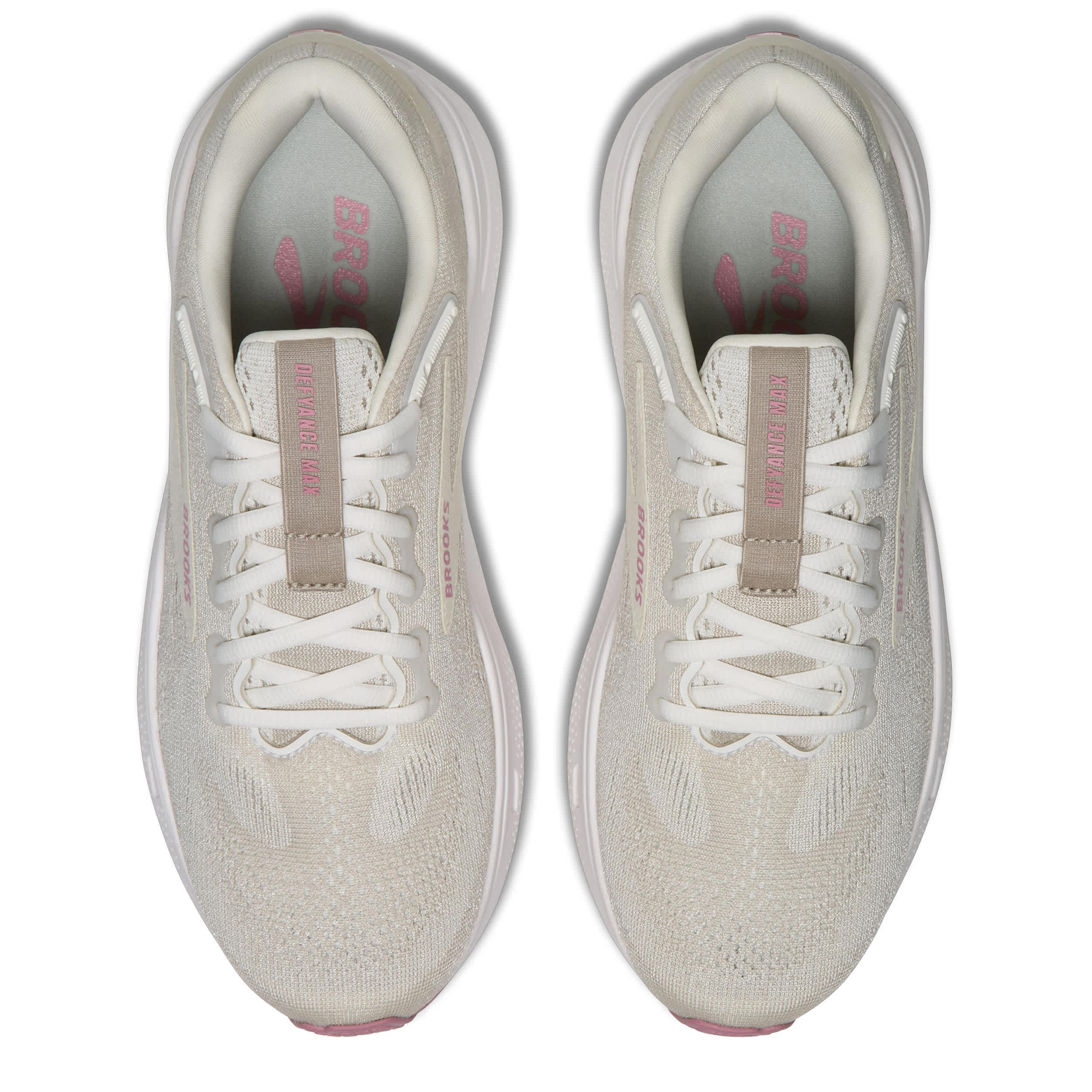BROOKS-WOMENS DEFYANCE MAX RUNNING SHOE-OFF WHITE & PINK