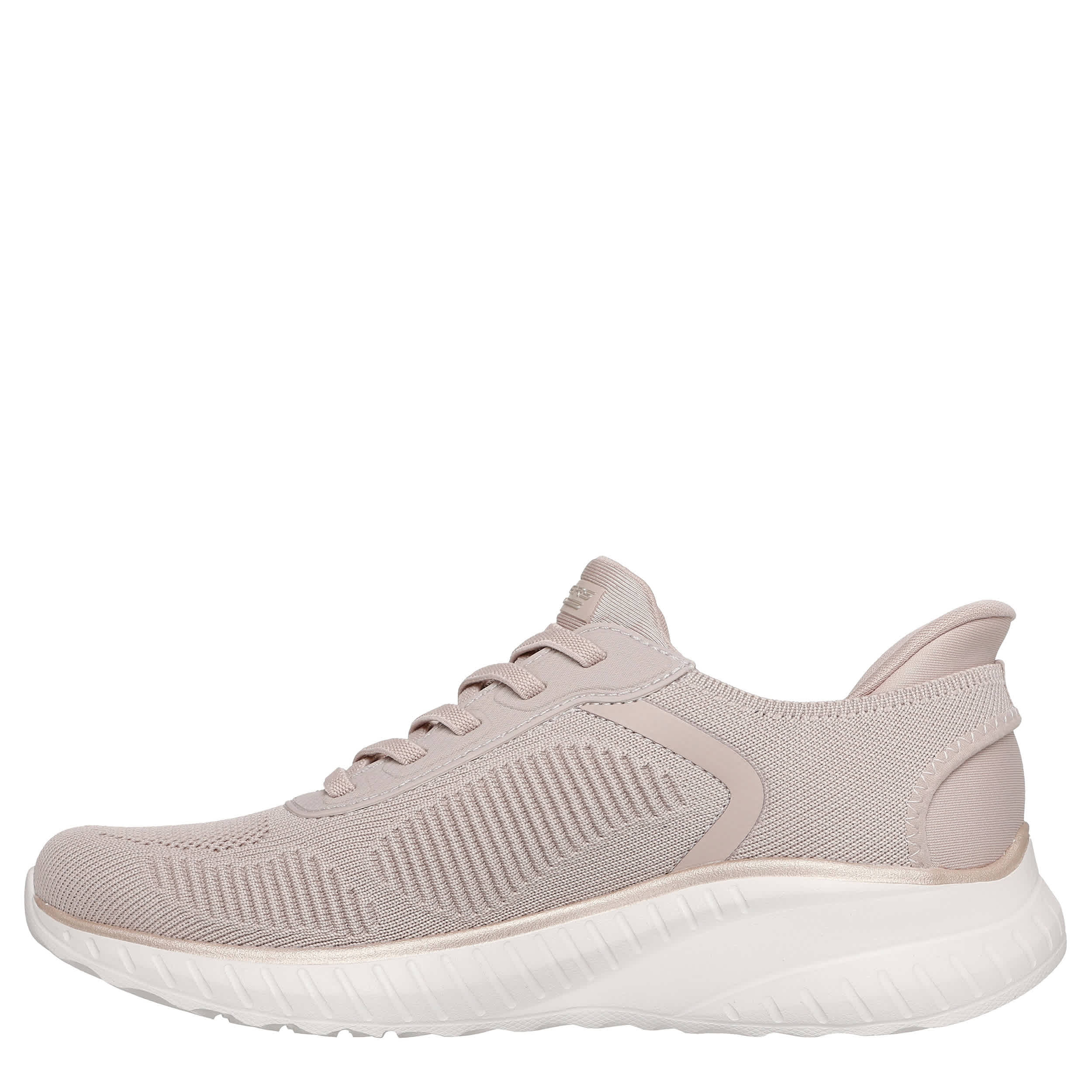 SKECHERS-WOMENS SLIP-INS SQUAD CHAOS SNEAKER-NATURAL & GOLD