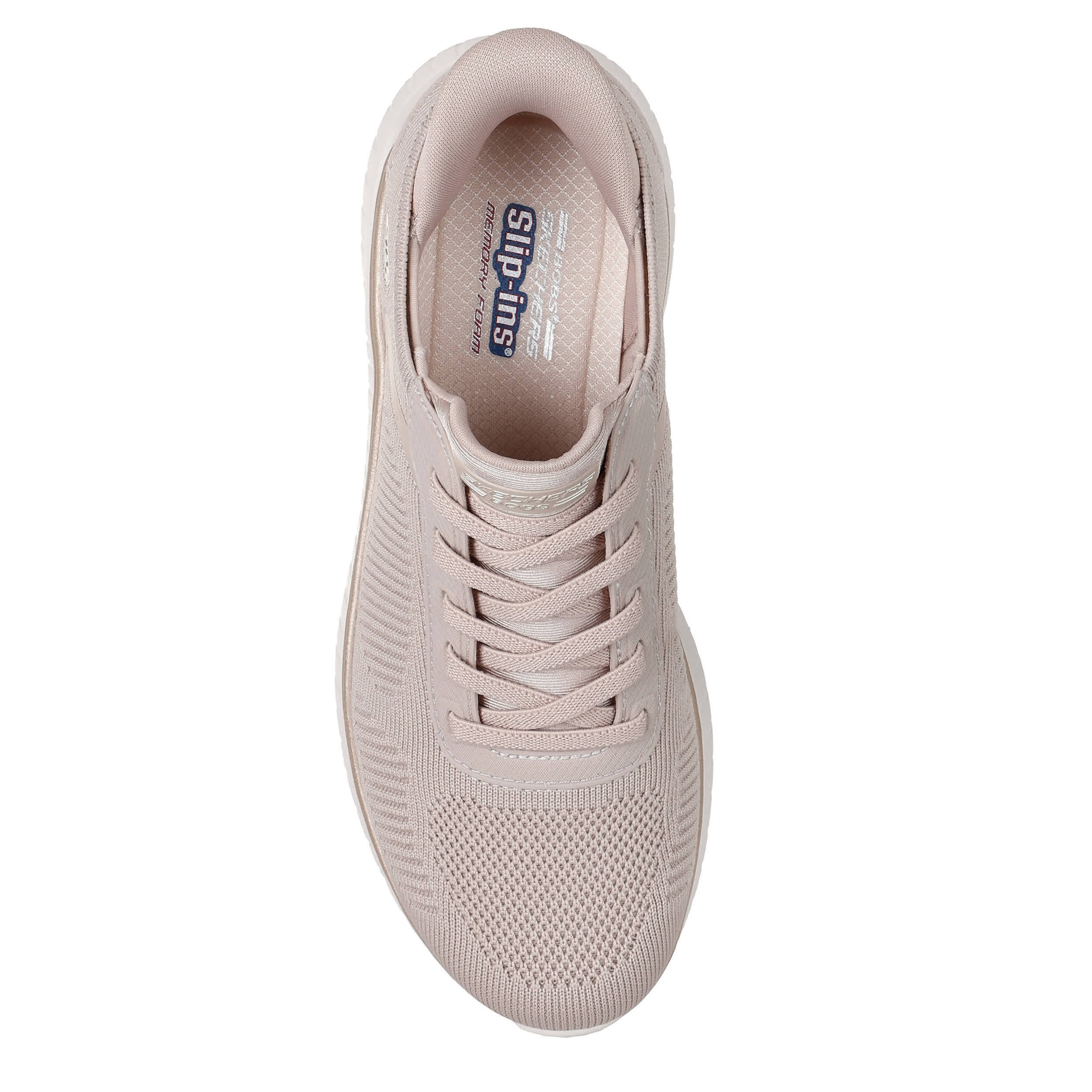 SKECHERS-WOMENS SLIP-INS SQUAD CHAOS SNEAKER-NATURAL & GOLD
