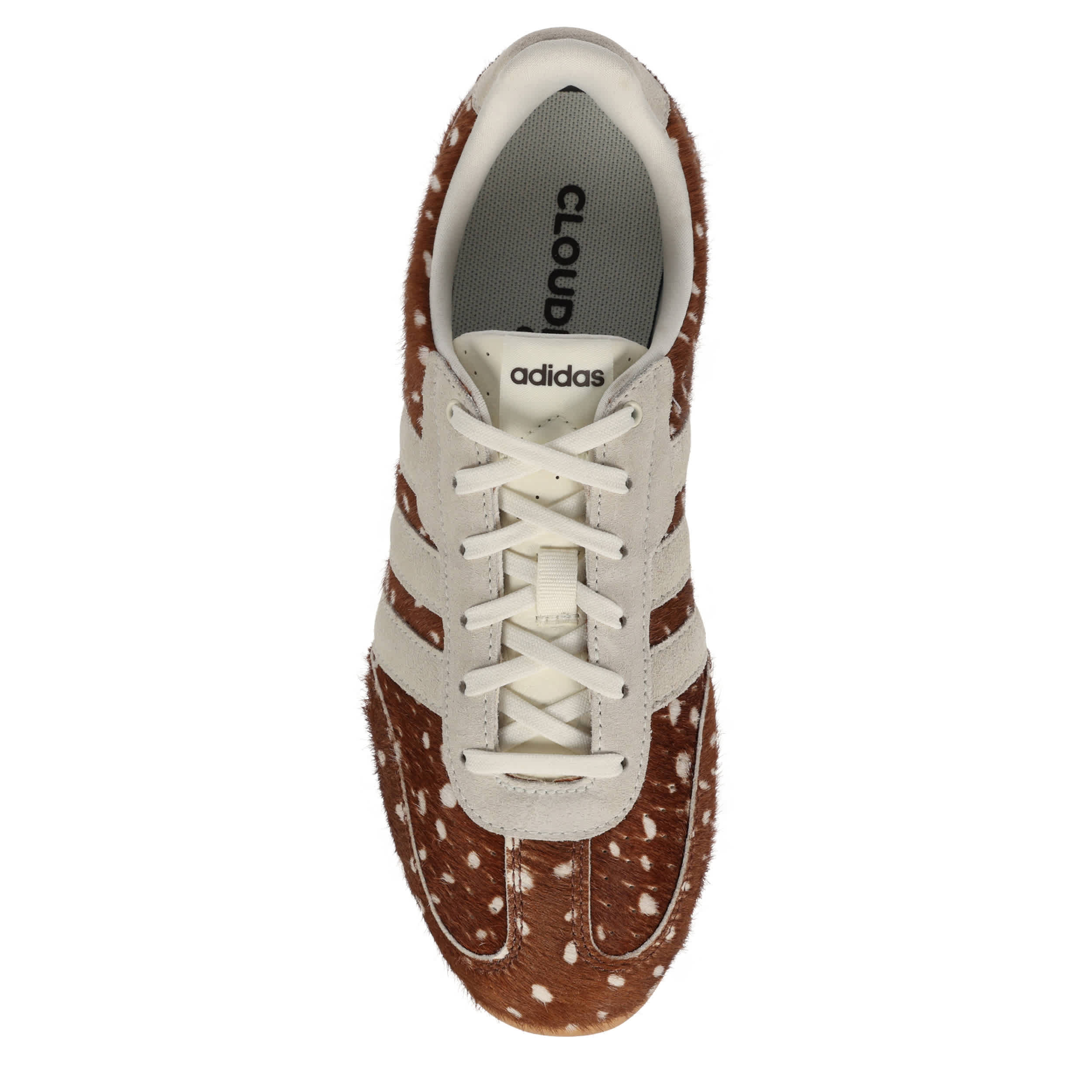 ADIDAS-WOMENS BARREDA LO SNEAKER-ANIMAL & OFF WHITE