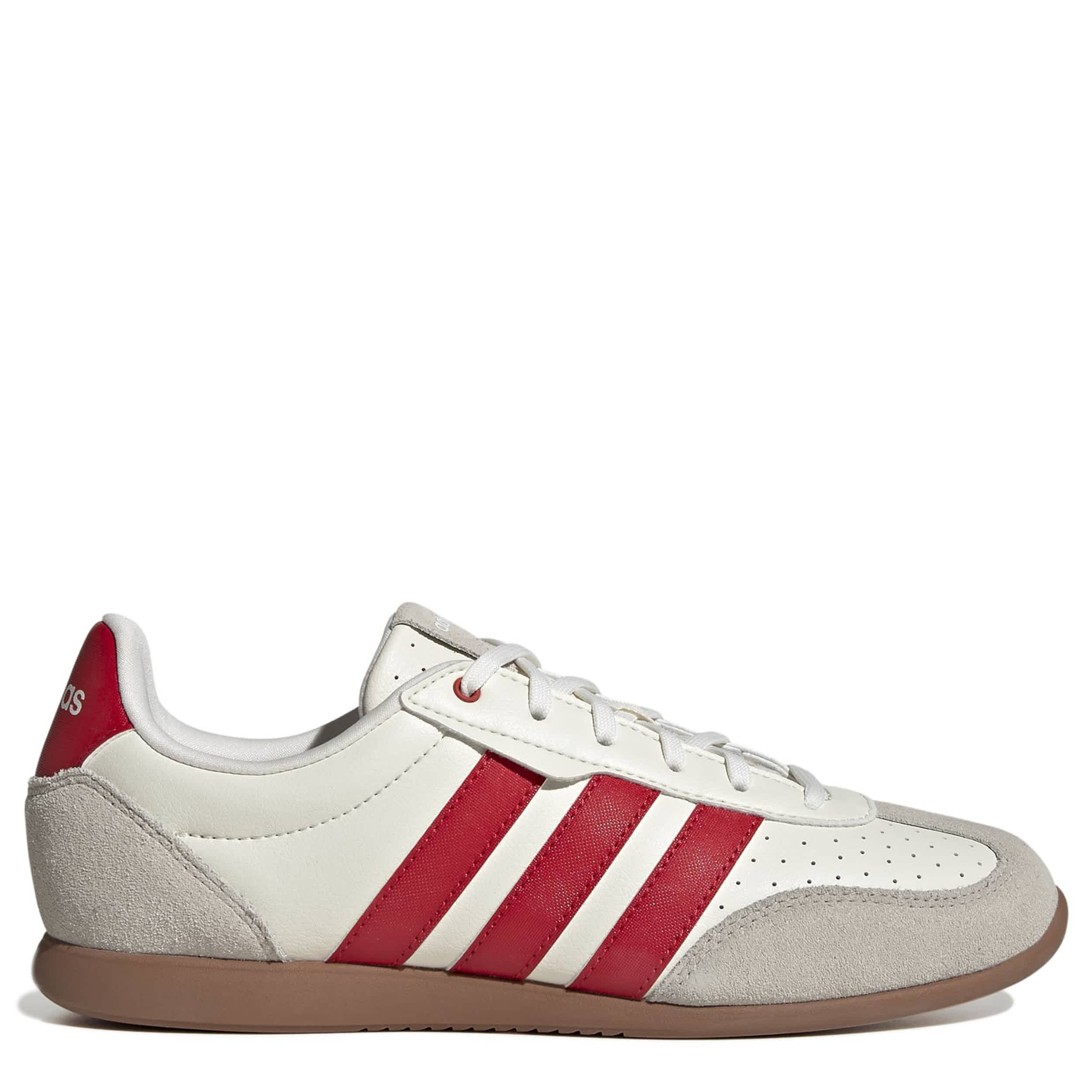 ADIDAS-WOMENS BARREDA LO SNEAKER-OFF WHITE & RED