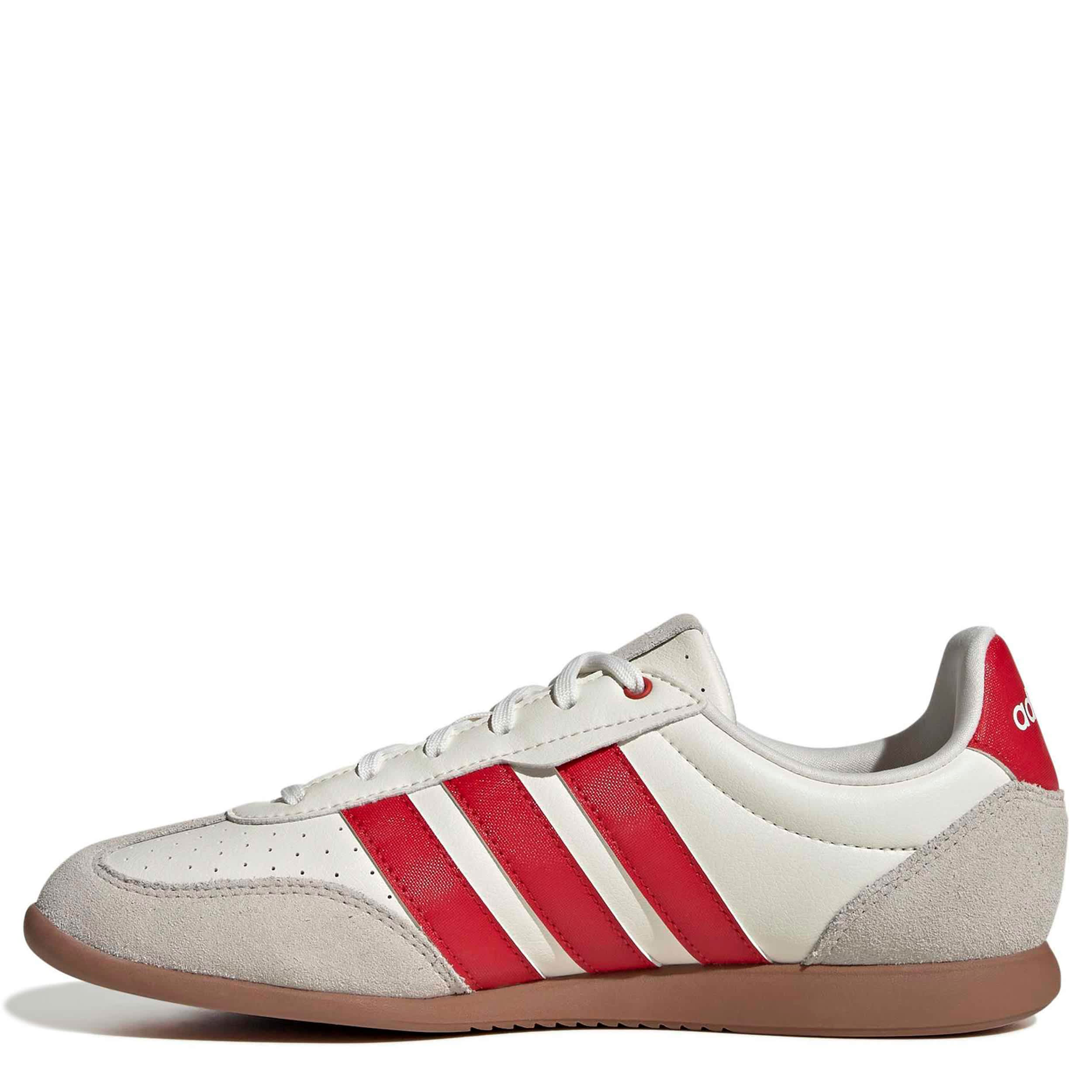ADIDAS-WOMENS BARREDA LO SNEAKER-OFF WHITE & RED