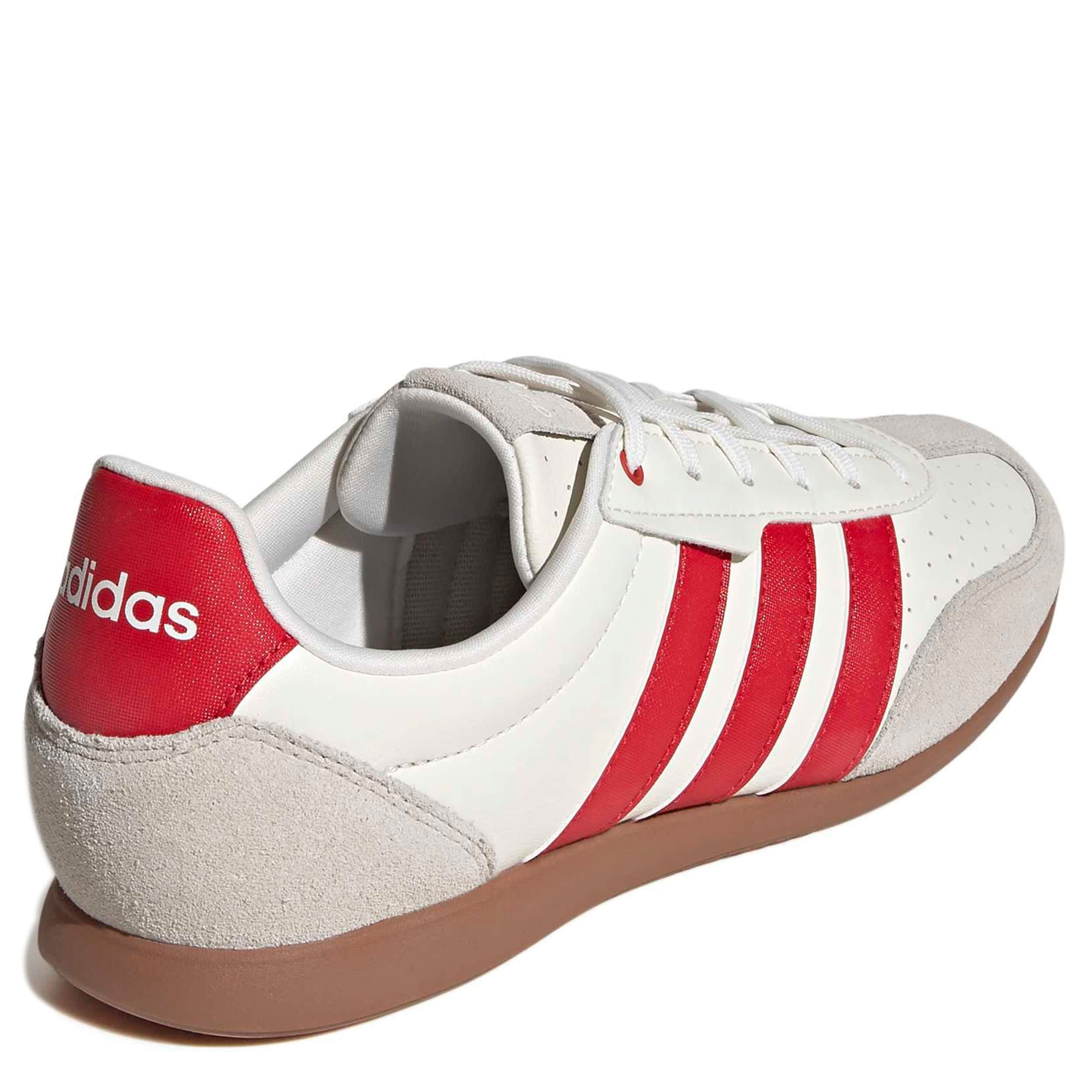 ADIDAS-WOMENS BARREDA LO SNEAKER-OFF WHITE & RED