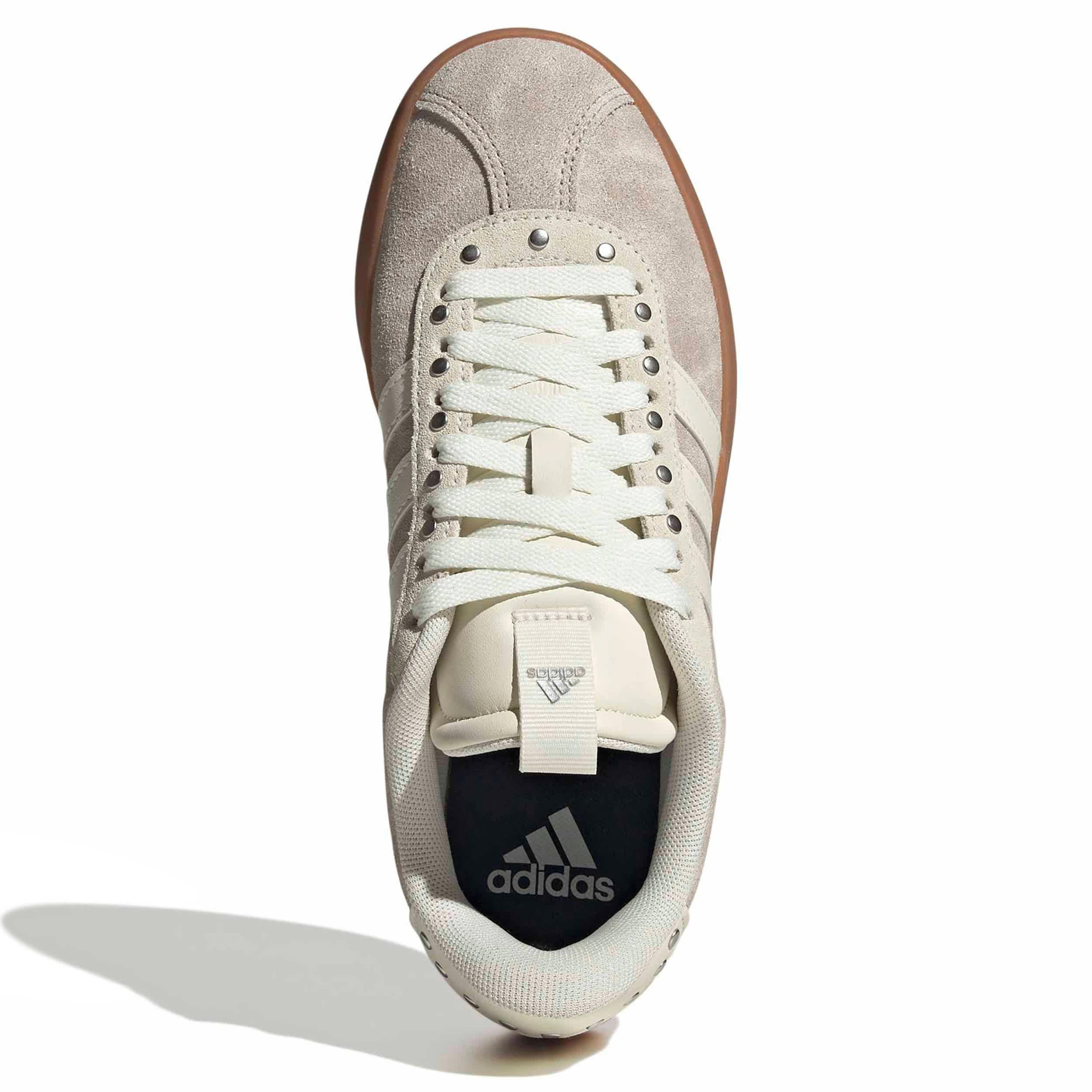 ADIDAS-WOMENS VL COURT 3.0 SNEAKER-BEIGE & OFF WHITE