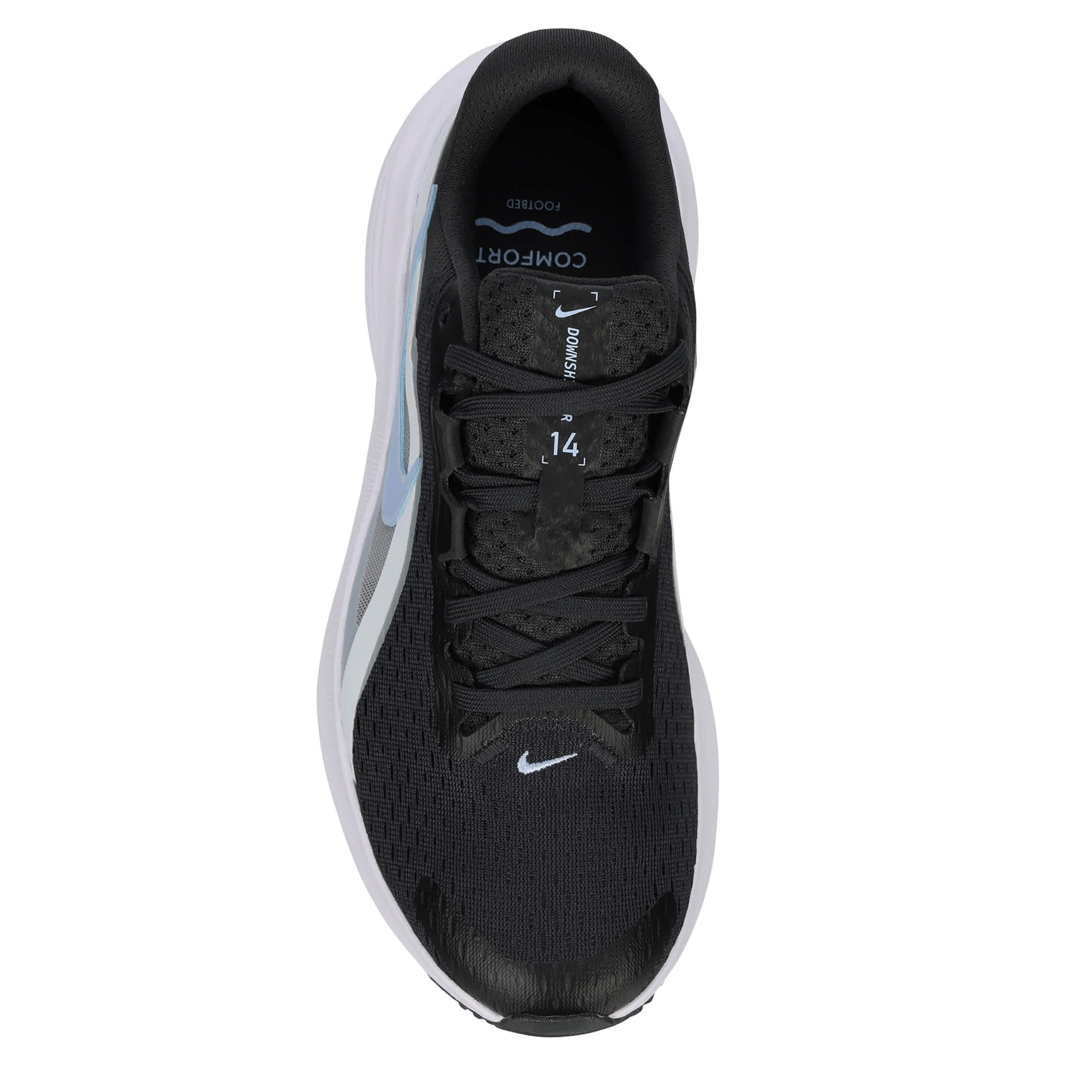 NIKE-WOMENS DOWNSHIFTER 14 RUNNING SHOE-DARK GREY & LIGHT BLUE