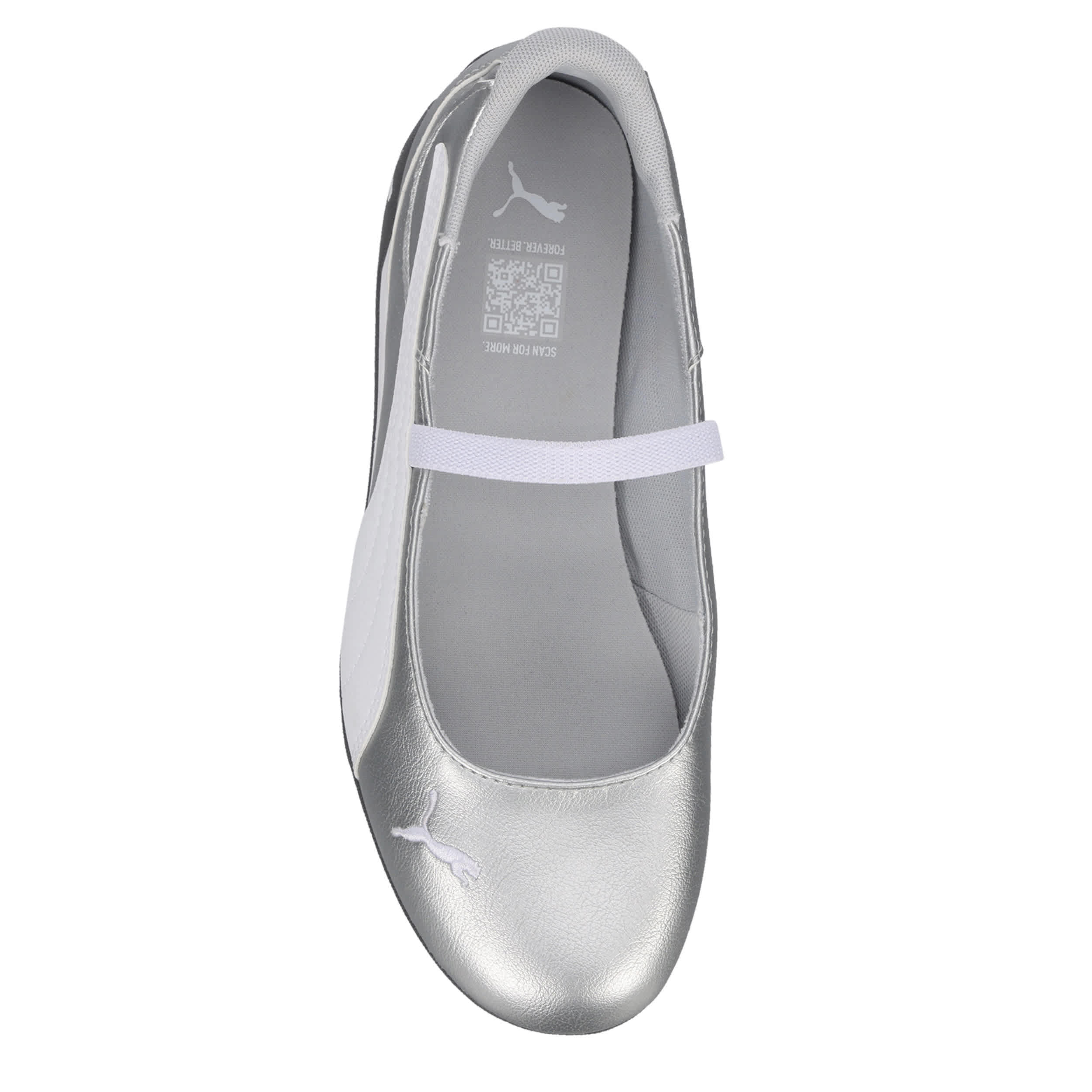 PUMA-WOMENS REPLICATCH BALLET SNEAKER-SILVER & WHITE