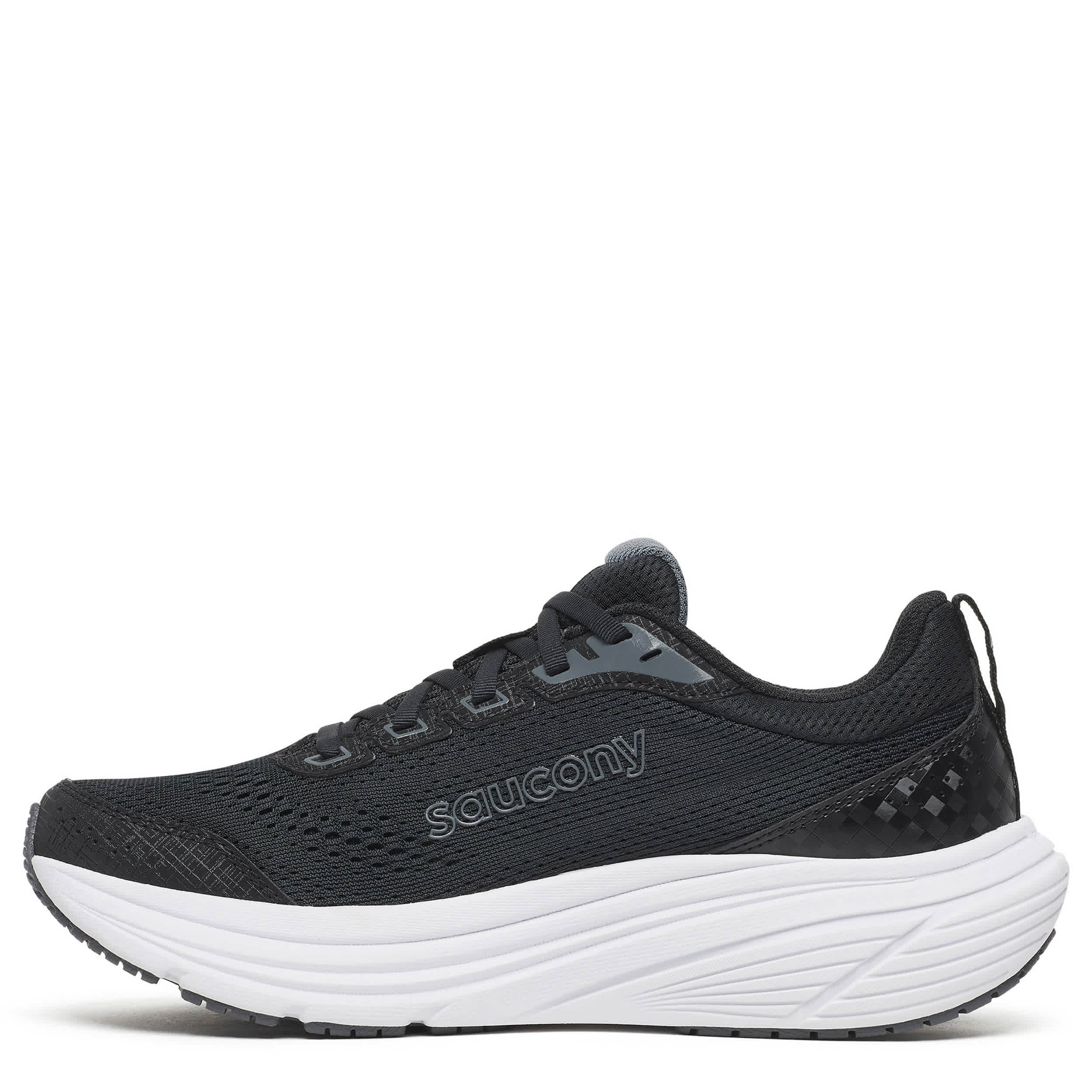 SAUCONY-WOMENS COHESION 19 RUNNING SHOE-BLACK & WHITE